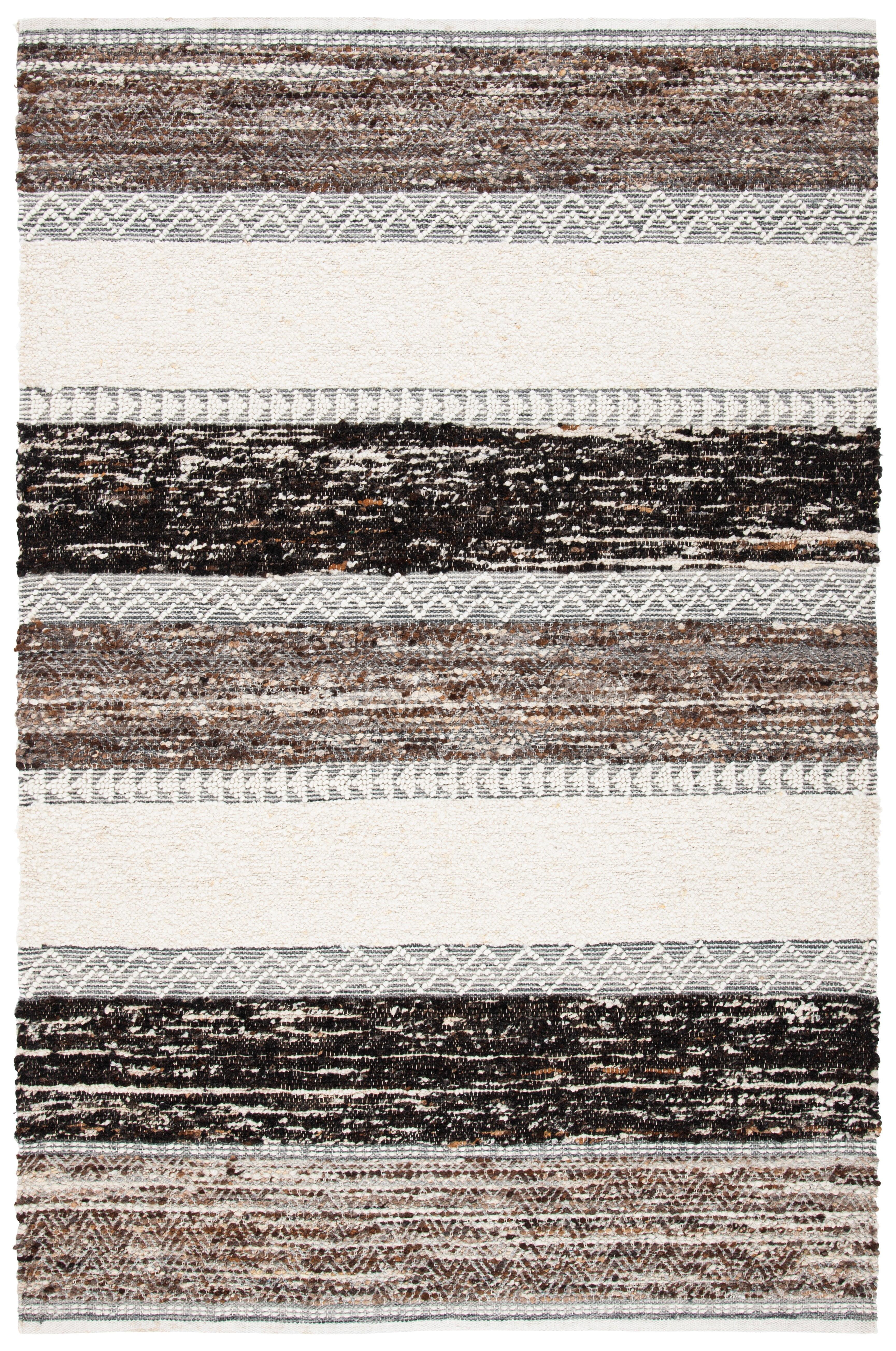 Pante Macassar Southwestern Hand-Woven Cotton/Wool Brown/Ivory/Black Area Rug