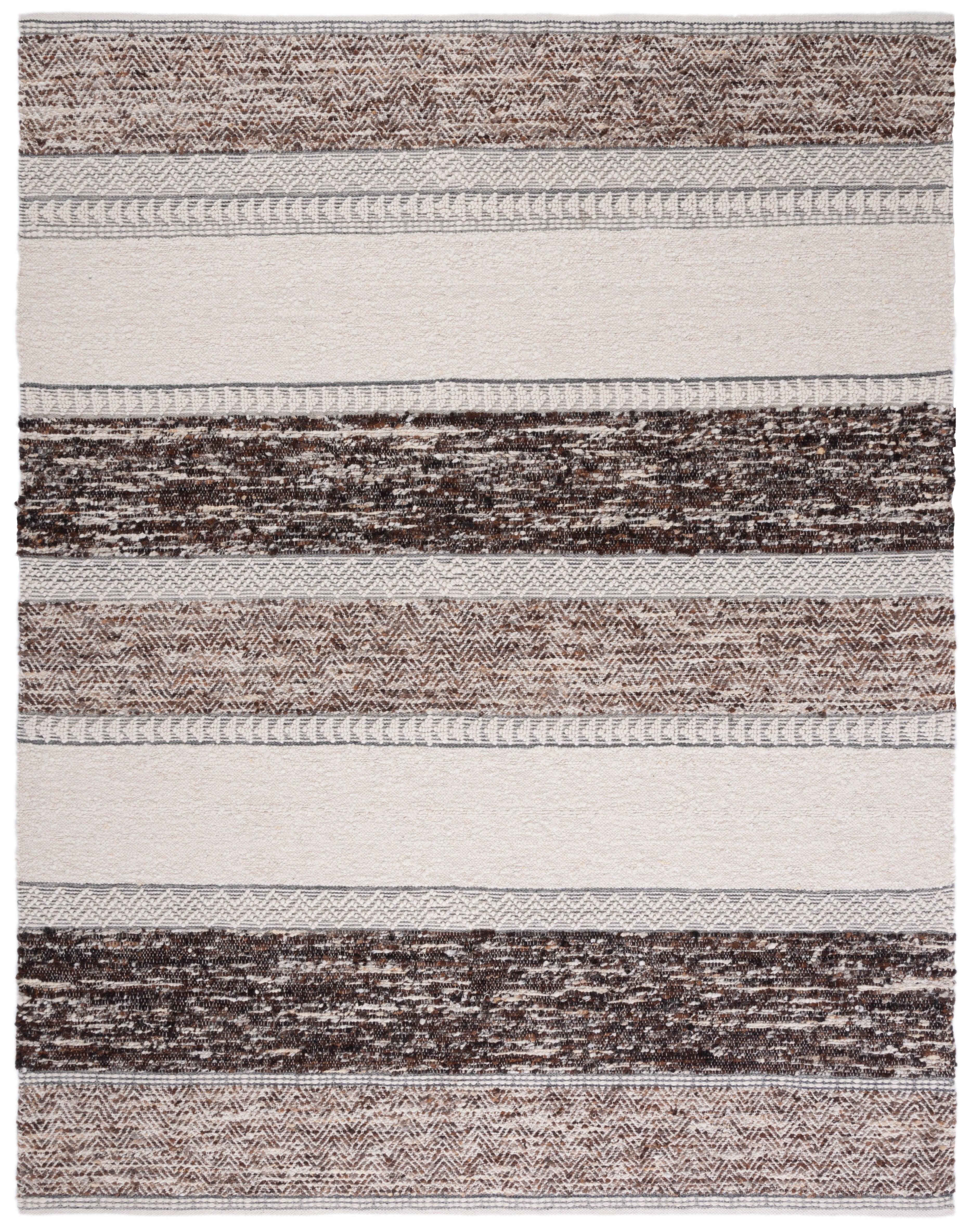 Pante Macassar Southwestern Hand-Woven Cotton/Wool Brown/Ivory/Black Area Rug