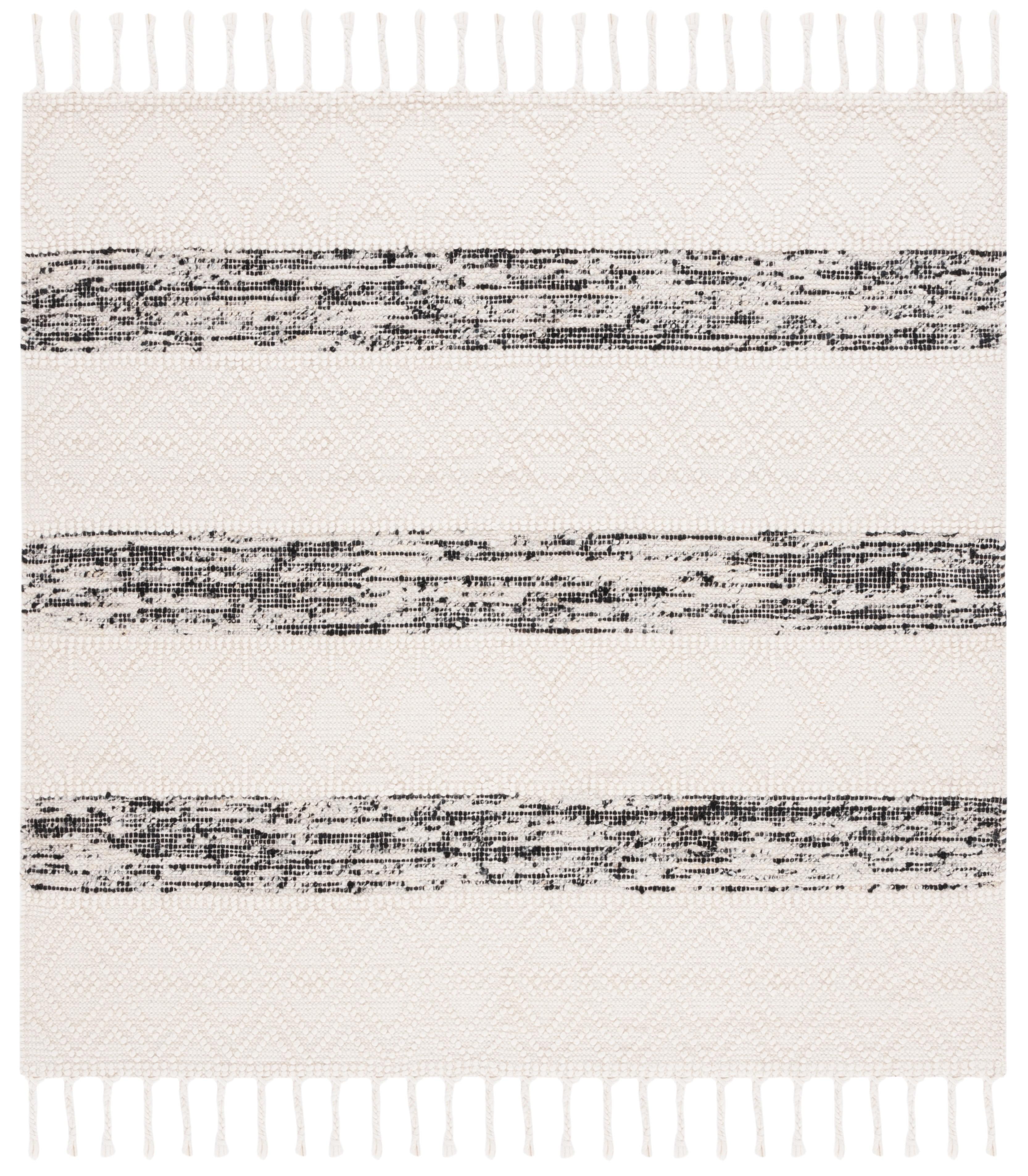 Natura NAT298 Hand Woven Indoor Area Rug - Ivory/Black - 6'x6' - Safavieh