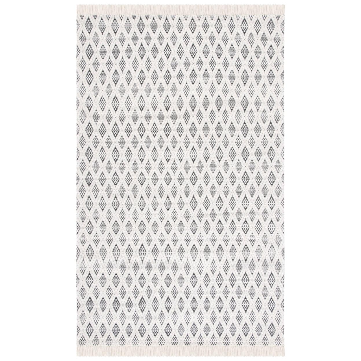Natura NAT865 Hand Woven Indoor Area Rug - Ivory/Black - 4'x6' - Safavieh