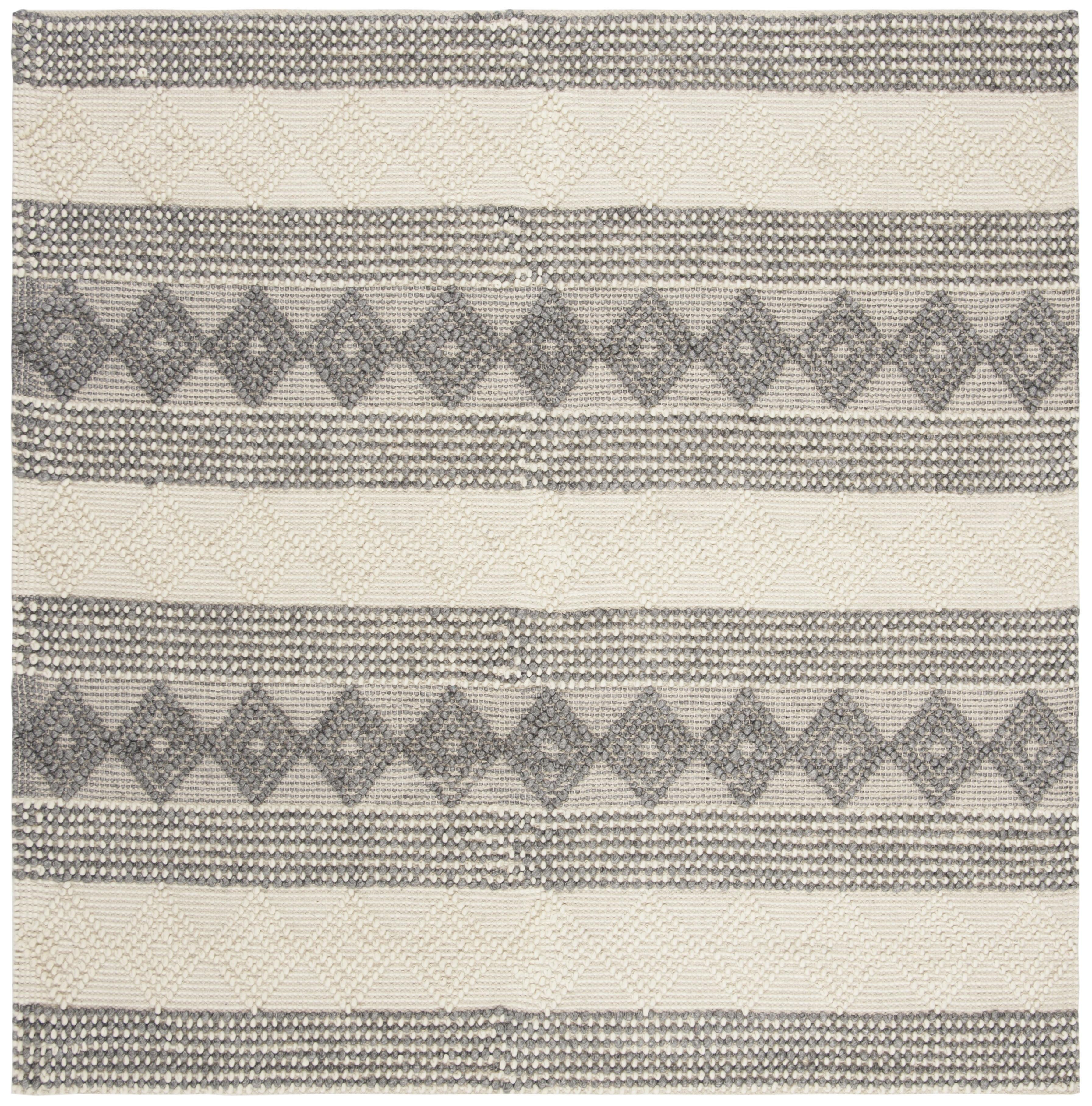 SAFAVIEH Natura Tamsen Geometric Area Rug, Grey/Ivory, 10' x 10' Square