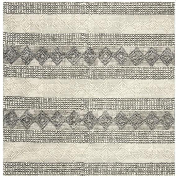 Natura NAT105 Hand Woven Indoor Area Rug - Grey/Ivory - 4'x4' - Safavieh