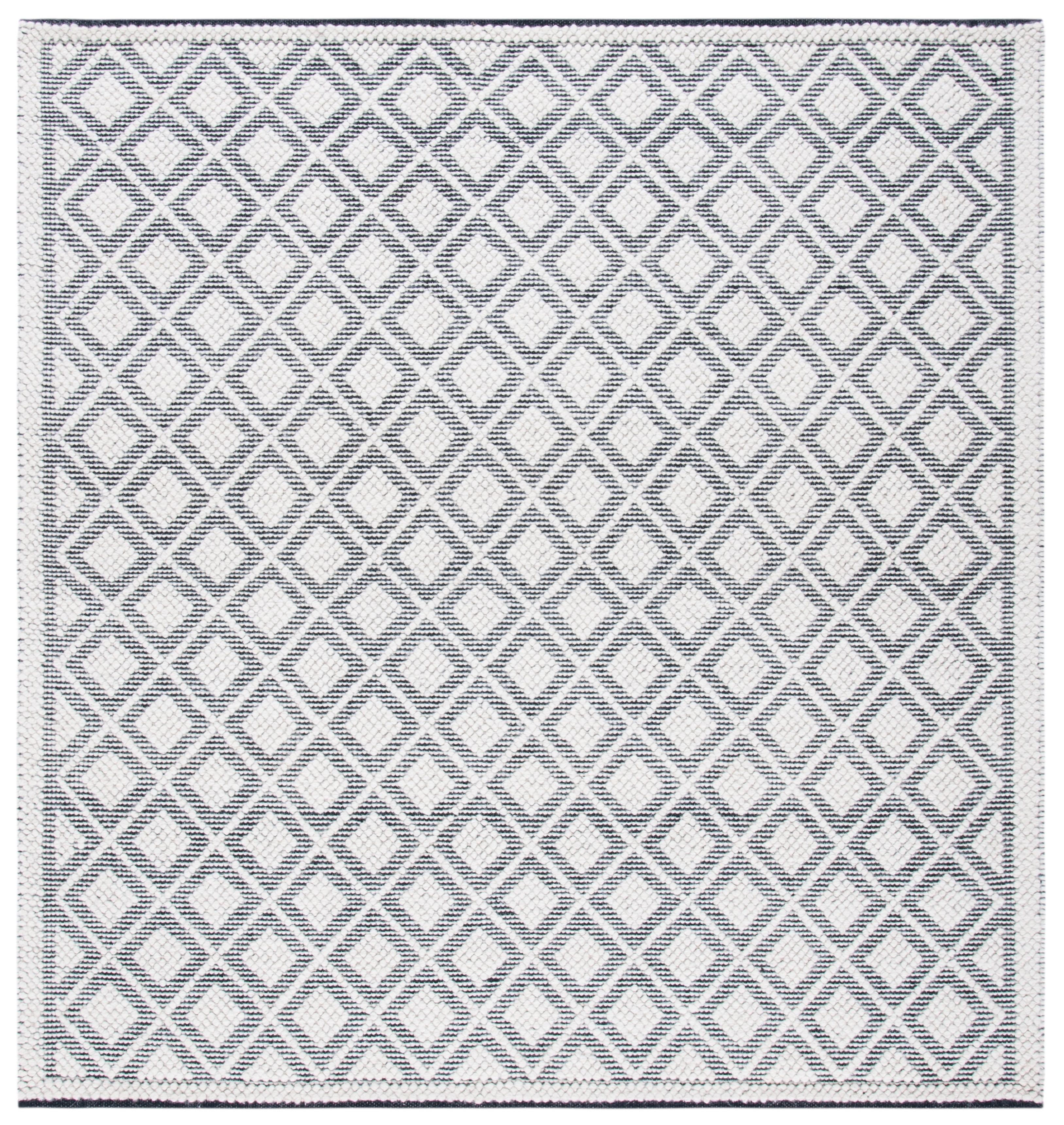 Natura NAT475 Hand Woven Area Rug - Ivory/Black - 6'x6' - Safavieh.