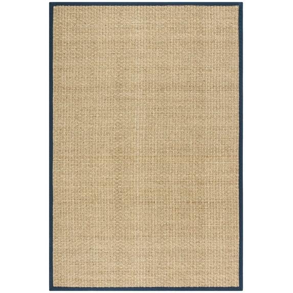 Natural Fiber NF114 Power Loomed Indoor Area Rug - Natural/Navy Blue - 6'x9' - Safavieh
