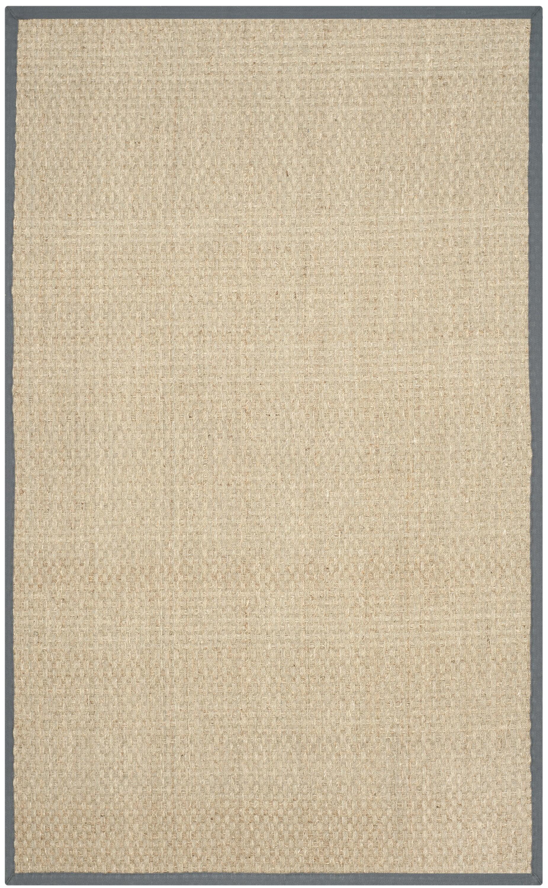 Coastal Charm Hand-Knotted Cotton Rug in Natural & Dark Grey - 5' x 8'