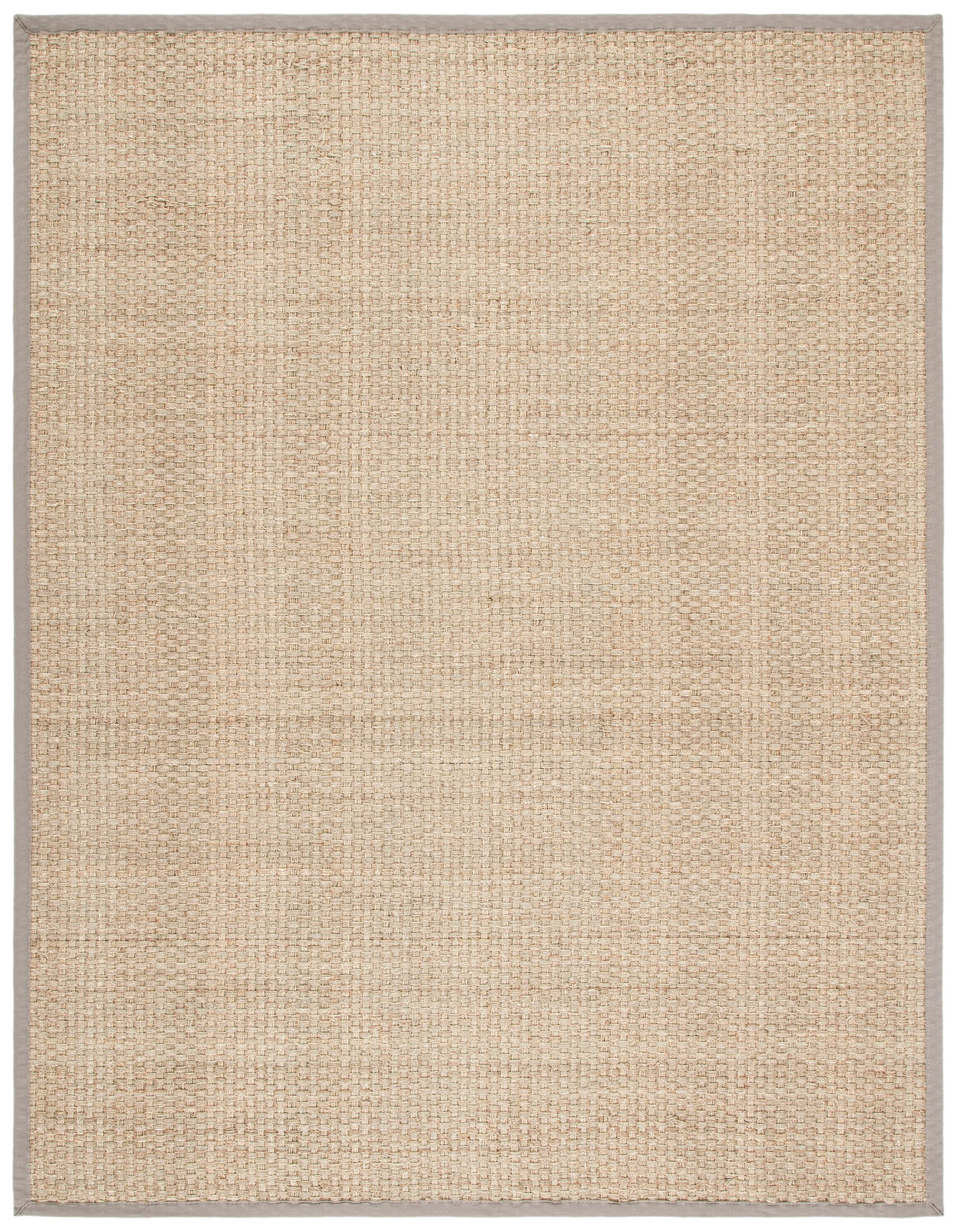 SAFAVIEH Natural Fiber Arbor Border Area Rug, Natural/Grey, 11' x 15'