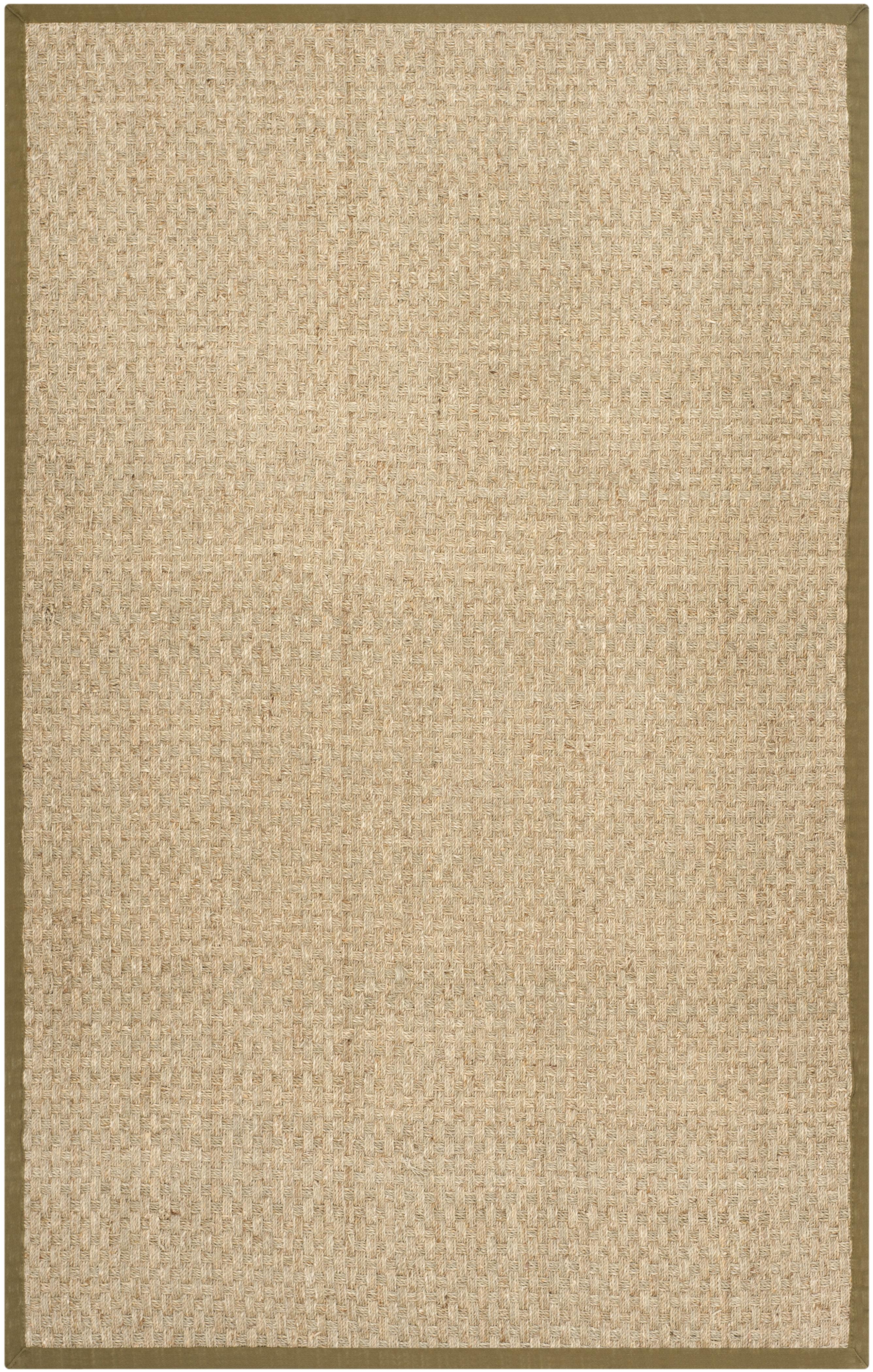 Natural Olive Cotton Sisal Non-slip Area Rug