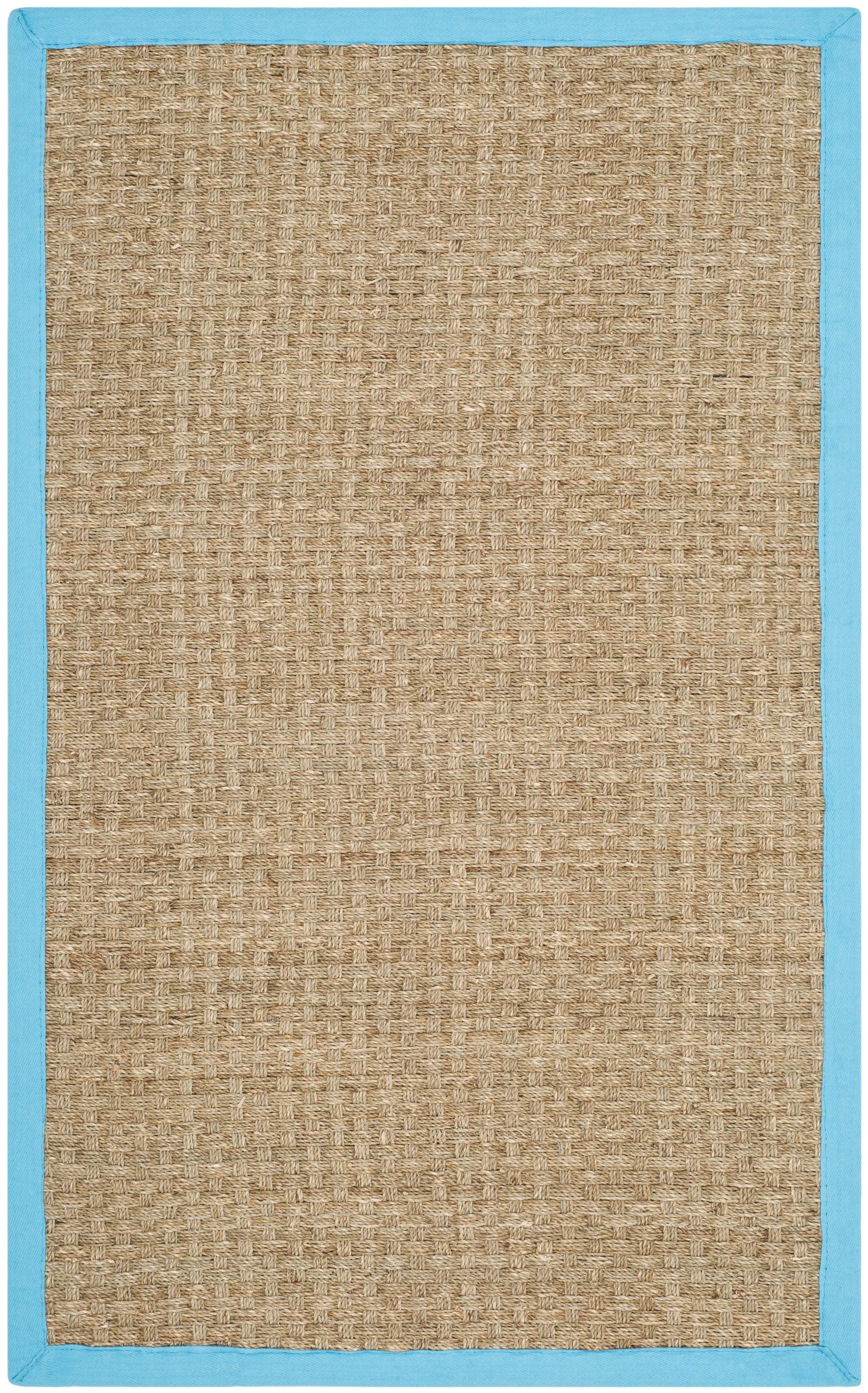 Natural Fiber NF114 Power Loomed Indoor Accent Rug - Natural/Turquoise - 3'x5' - Safavieh.