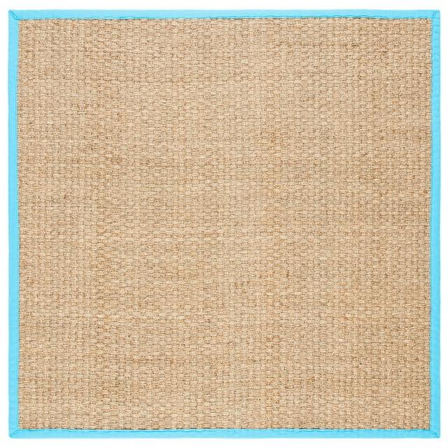 Natural Fiber NF114 Power Loomed Indoor Area Rug - Natural/Turquoise - 6'x6' - Safavieh