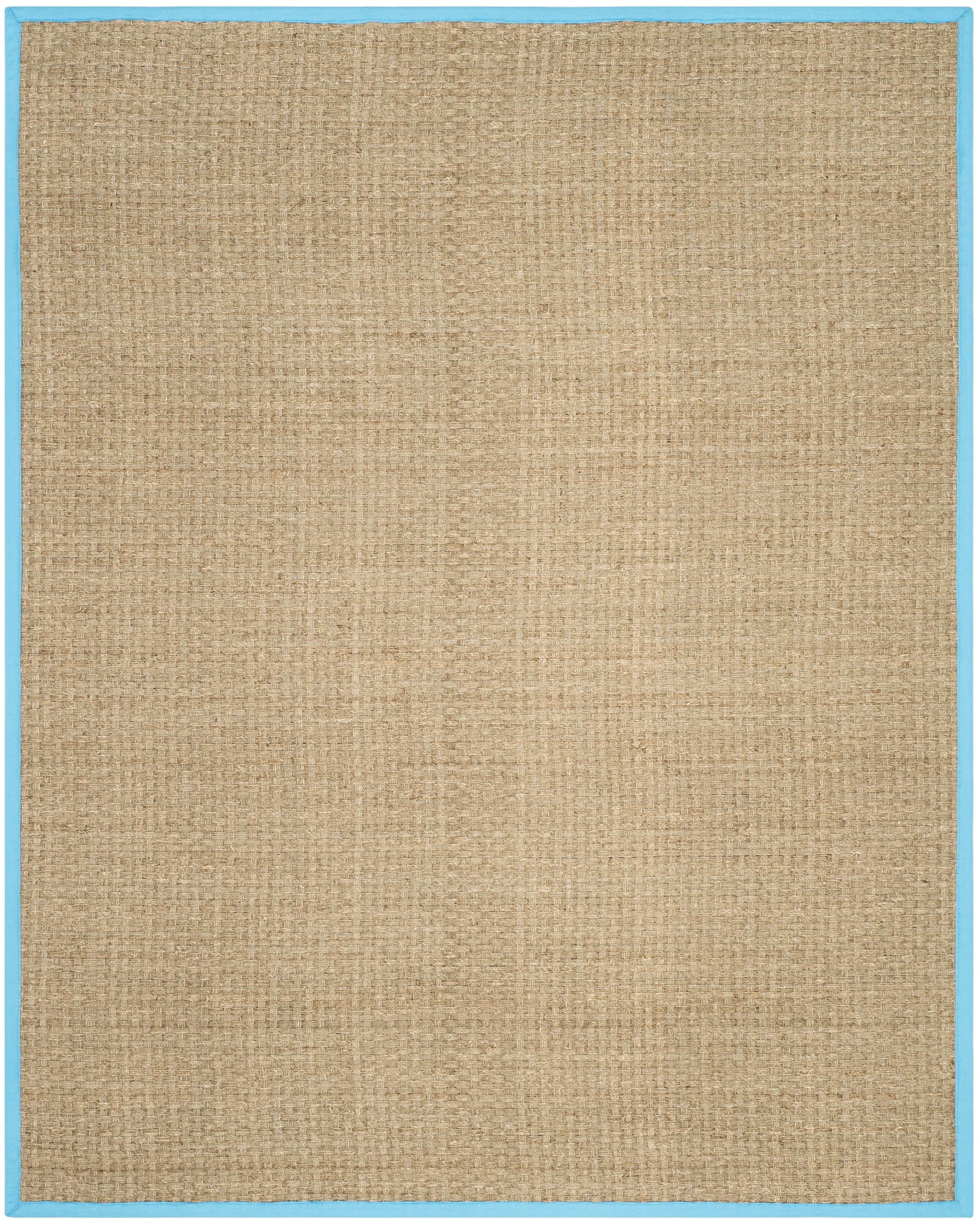 Natural Fiber NF114 Power Loomed Area Rug - Natural/Turquoise - 8'x10' - Safavieh.