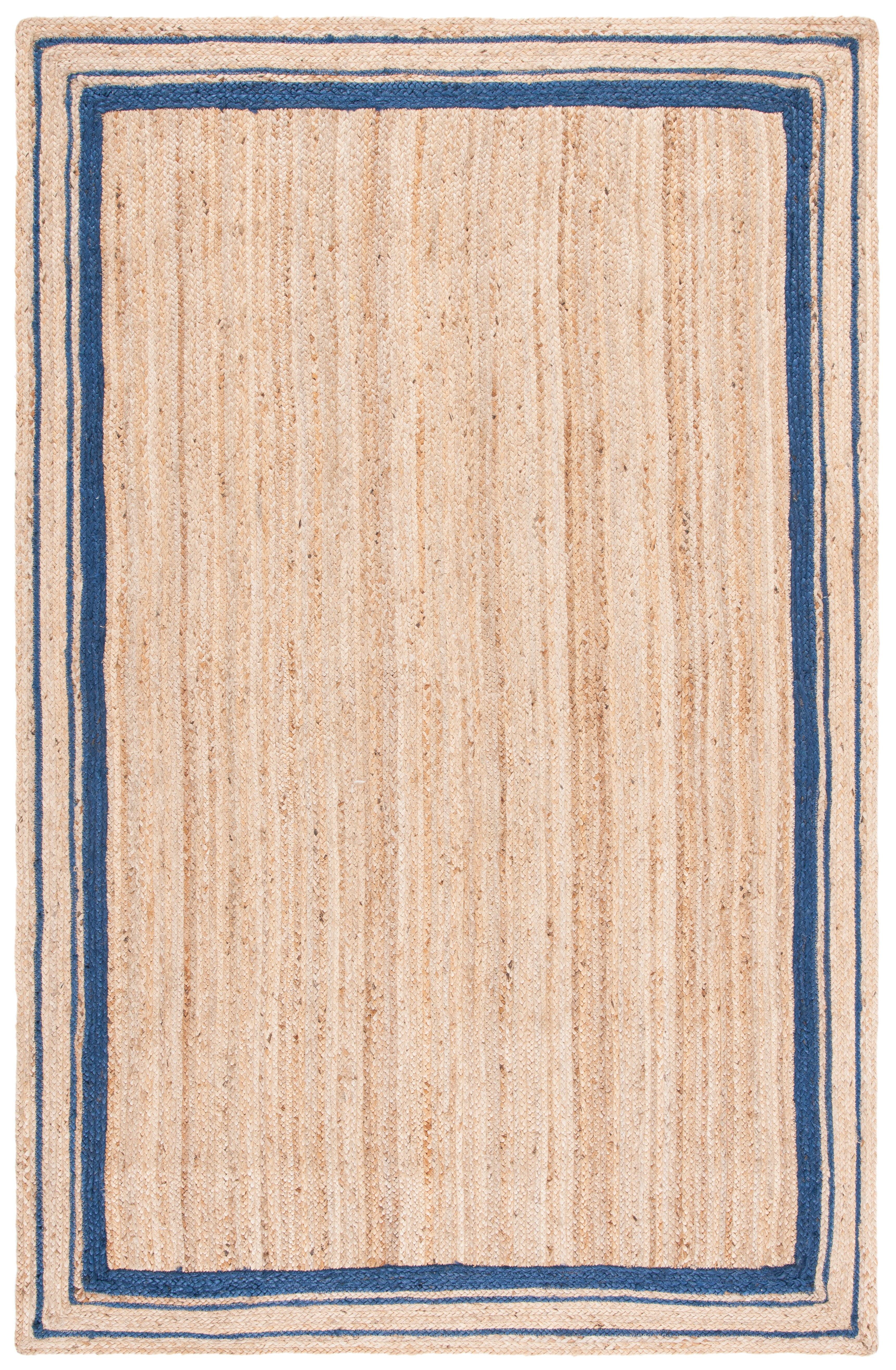 Natural Fiber NF109 Hand Woven Indoor Area Rug - Navy/Natural - 4'x6' - Safavieh