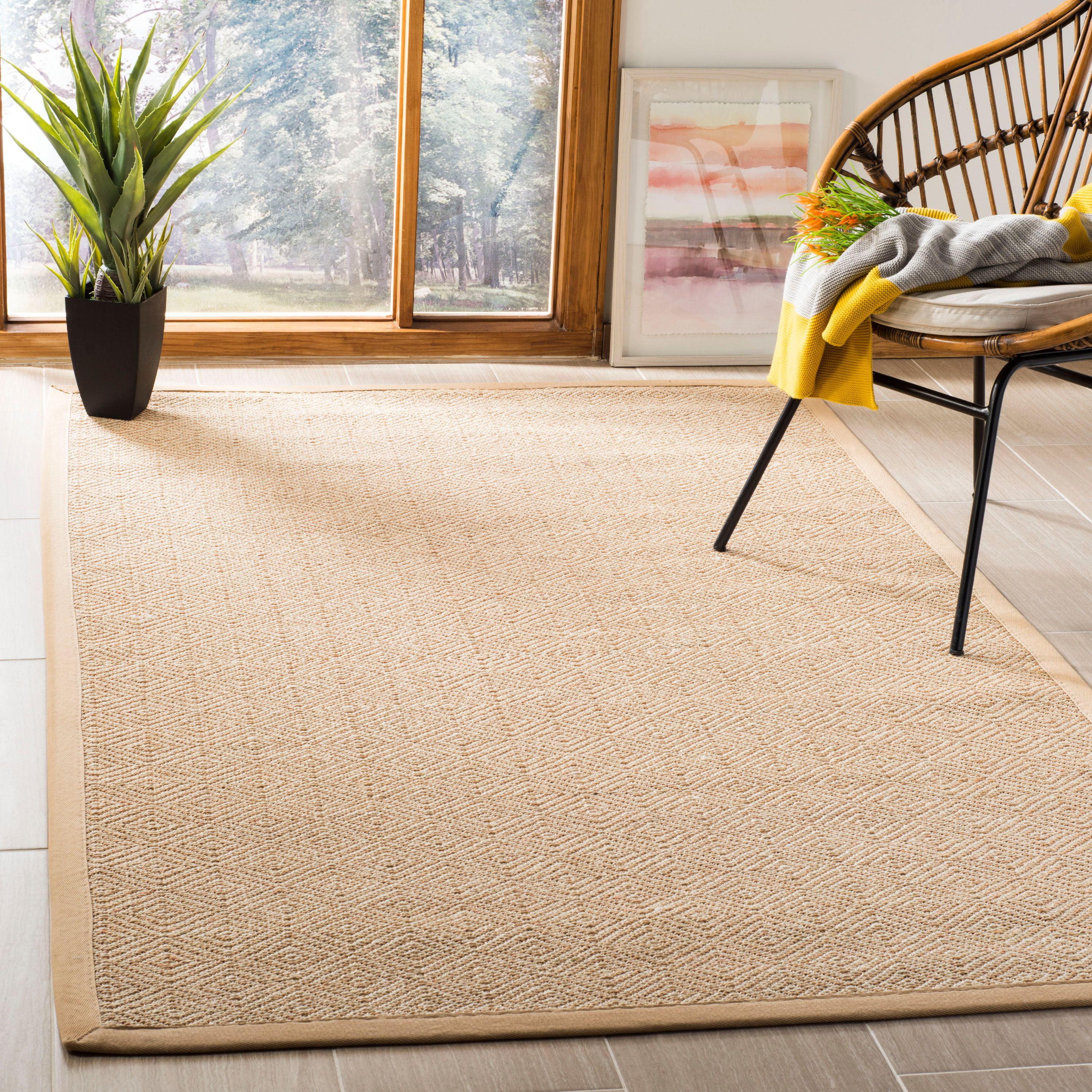 Natural Beige Hand-Knotted Sisal Area Rug 3' x 5'