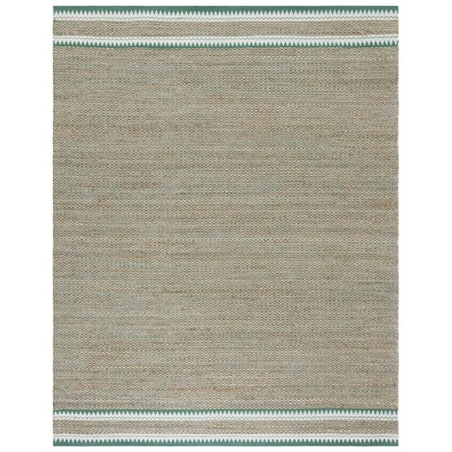 Natural Fiber NF874 Hand Woven Indoor Accent Rug - Natural/Green - 3'x5' - Safavieh