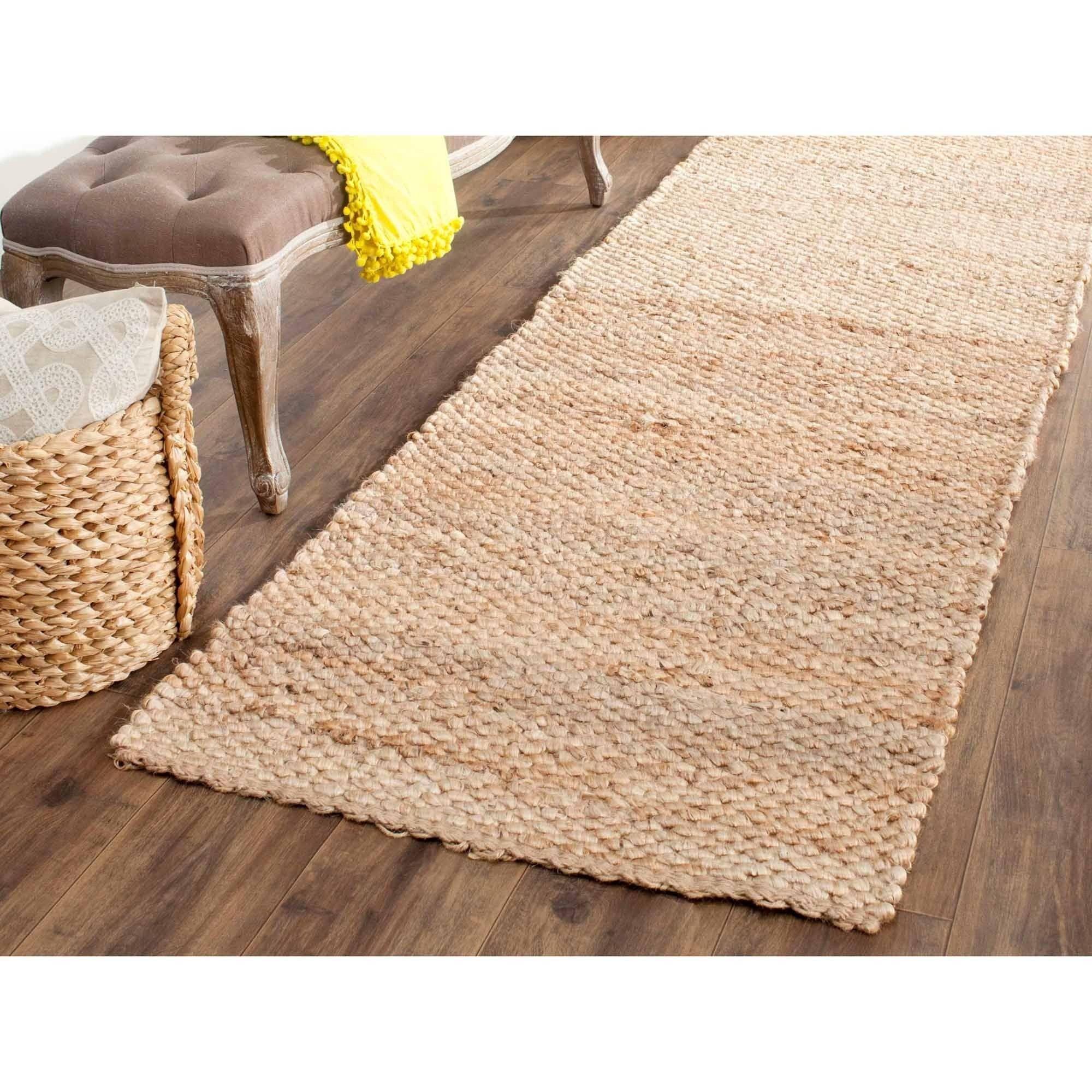 Handwoven Natural Jute 2'6" x 12' Runner Rug - Reversible and Eco-Friendly