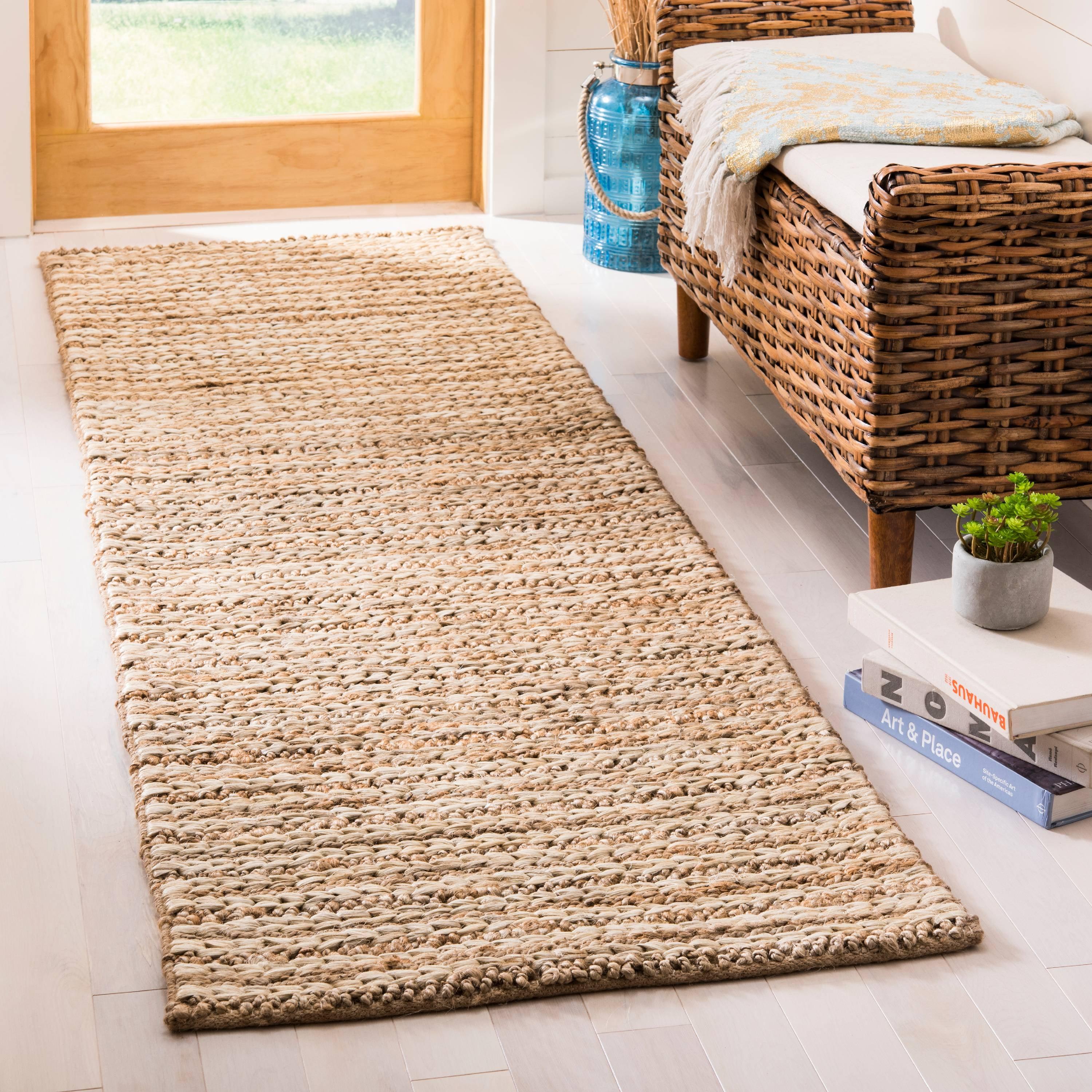 Hand-Knotted Jute Natural Fiber 2'3" x 10' Runner Rug