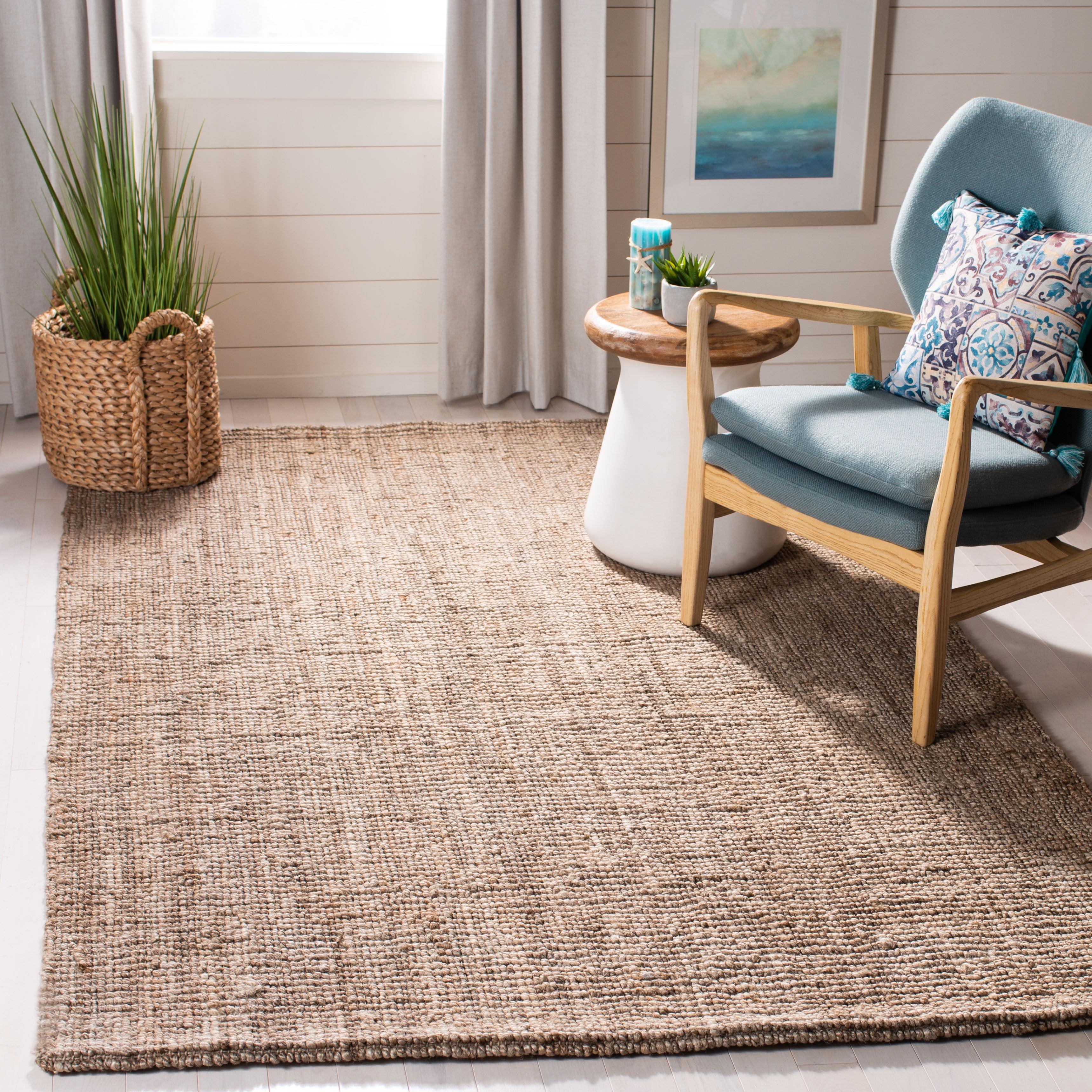 Hand-Knotted Coastal Charm Gray Jute 6' x 9' Area Rug