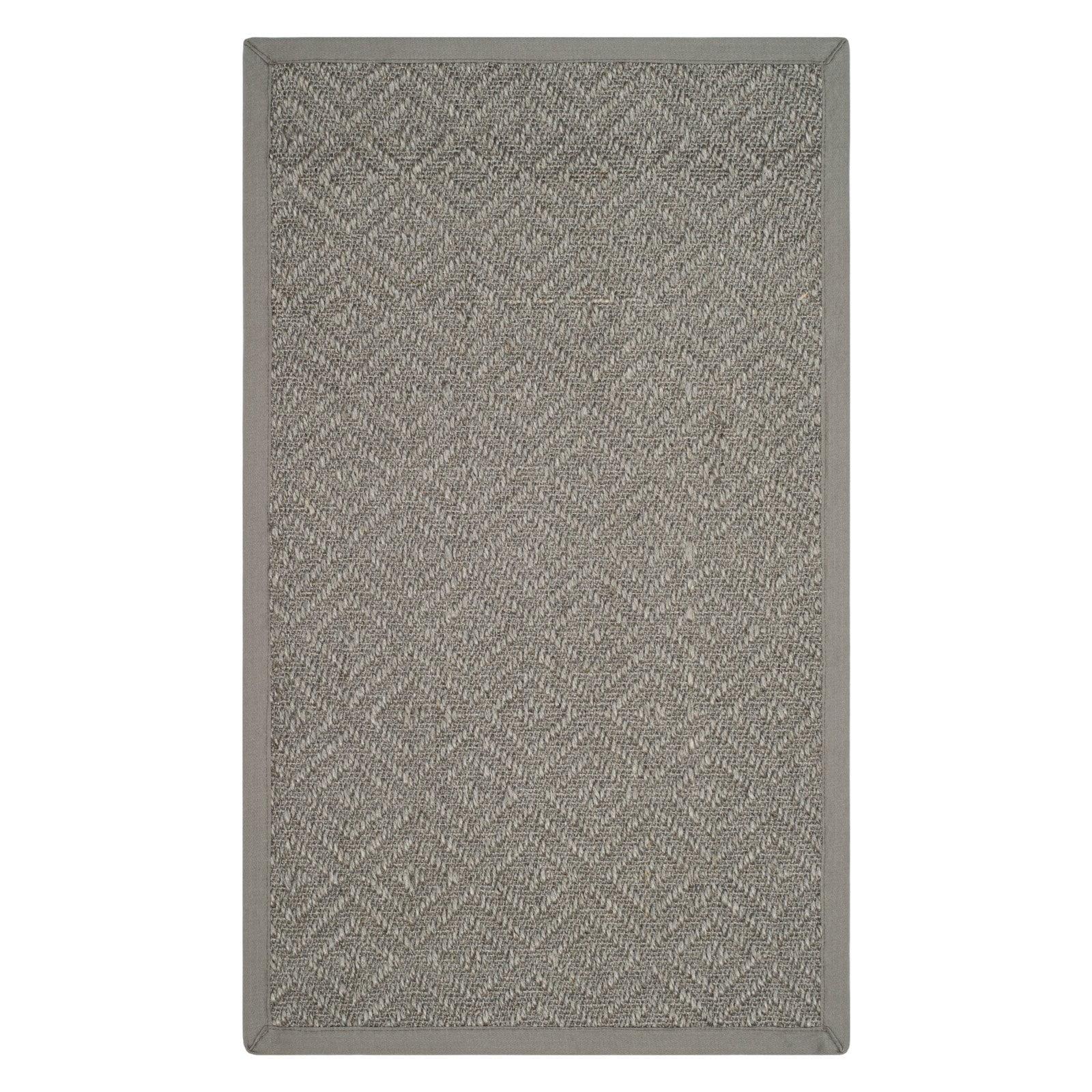 Light Grey Hand-Knotted Sisal Area Rug 3' x 5'