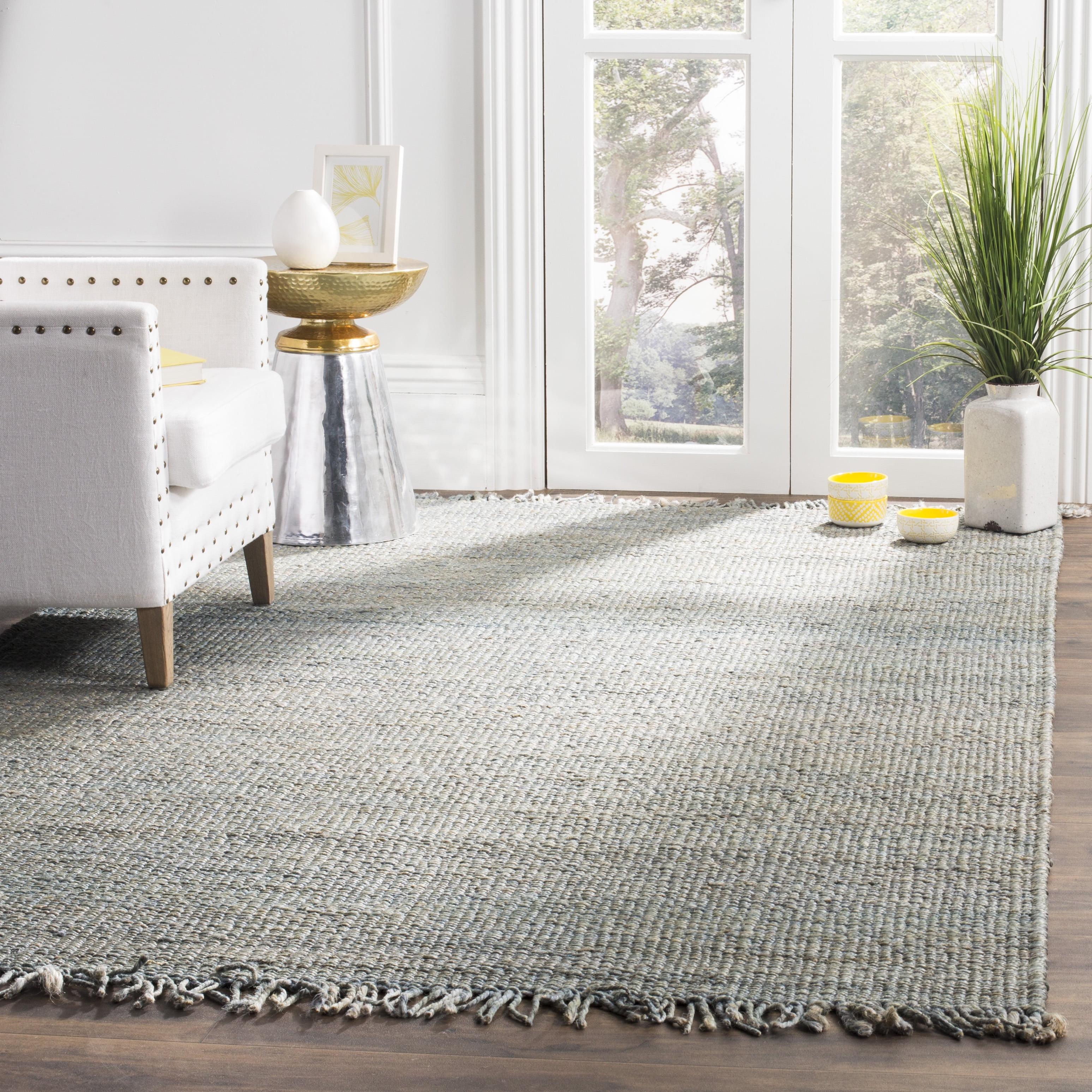 SAFAVIEH Natural Fiber Clara Braided Jute Area Rug, Blue, 3' x 5'