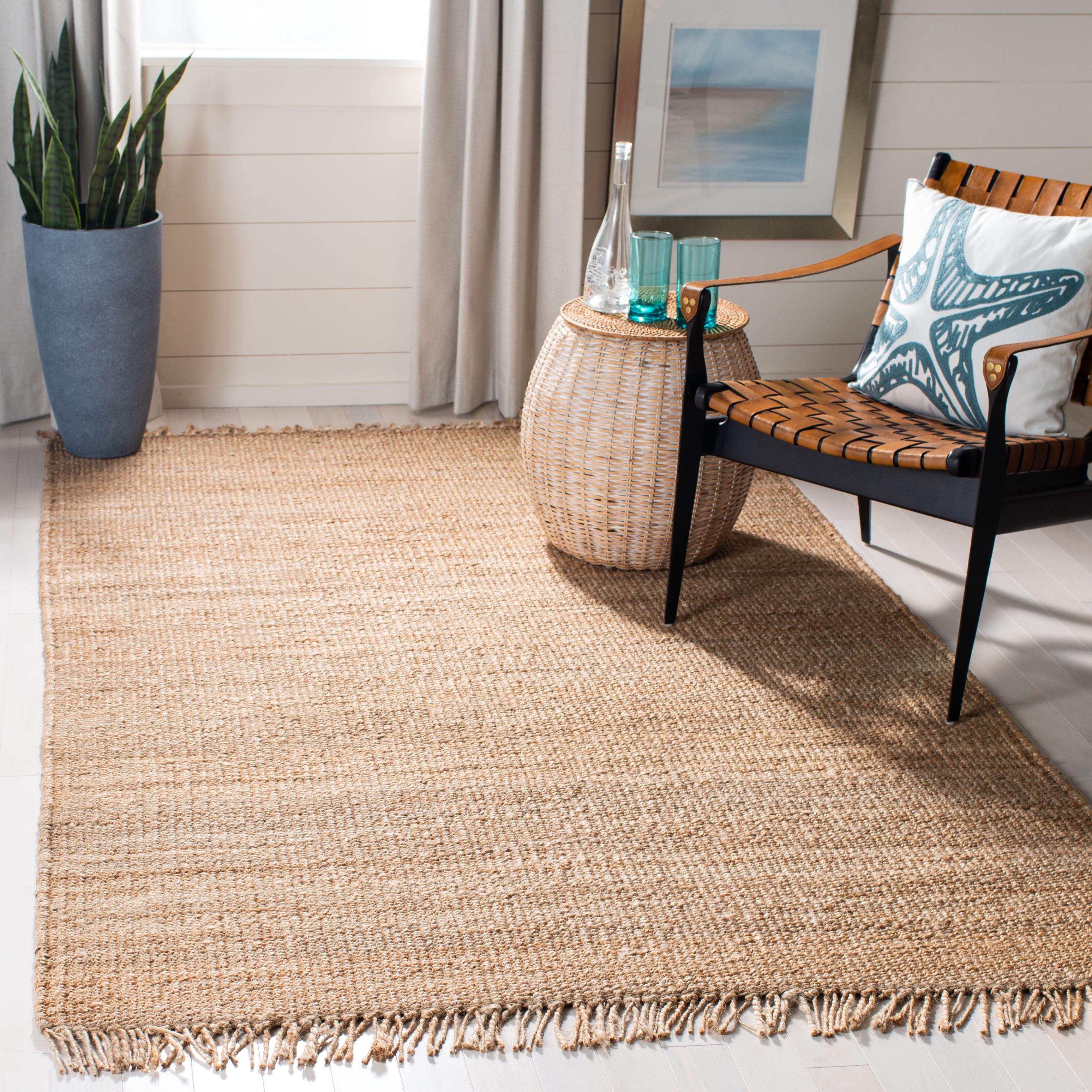 SAFAVIEH Natural Fiber Clara Braided Jute Area Rug, Natural, 4' x 4' Square