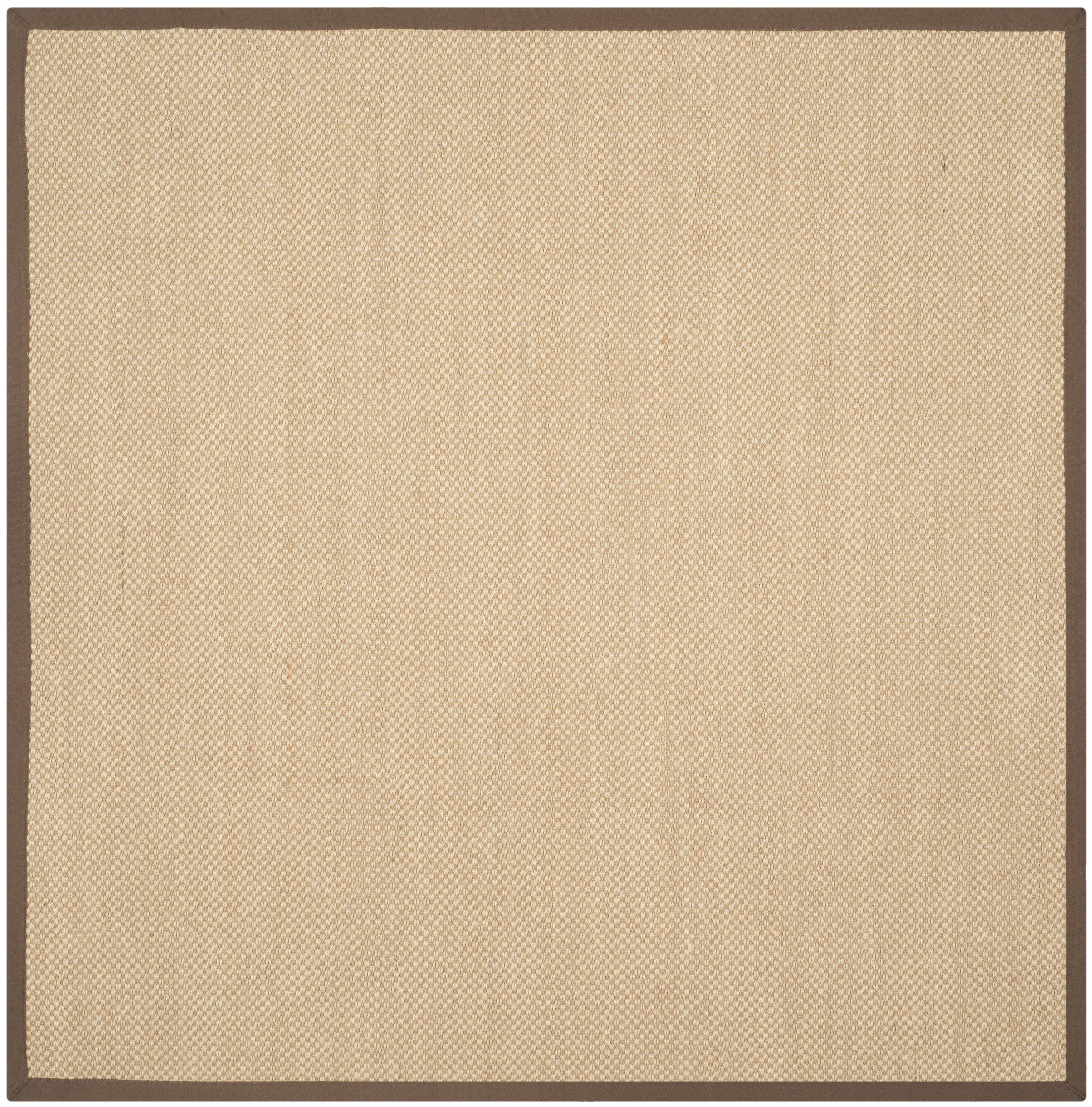 Maize and Brown Square Cotton Rug with Non-slip Backing