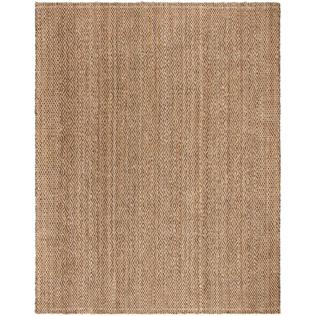 Natural Brown Geometric Wool Handwoven Area Rug