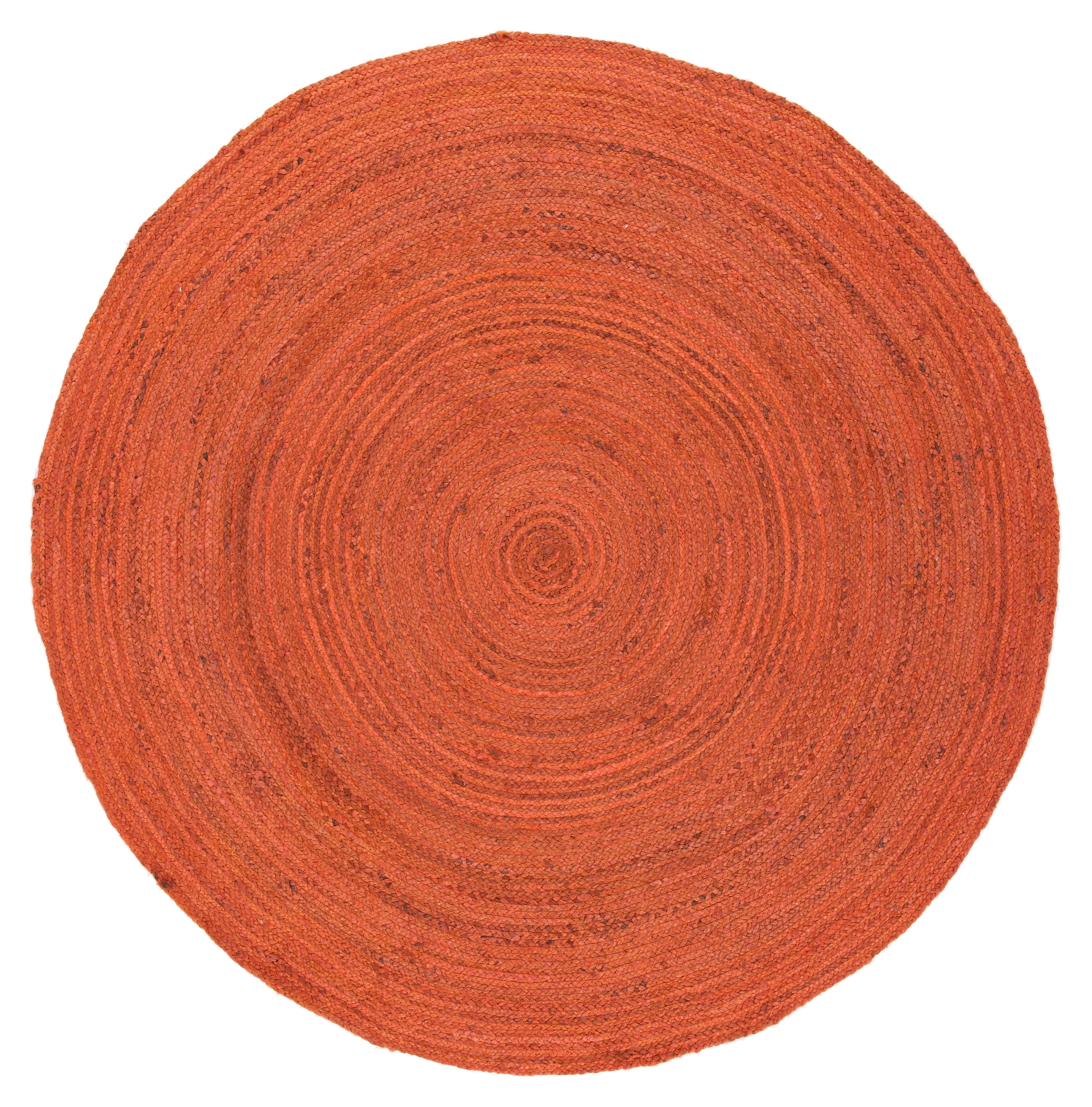 August Grove® Parkington Vintage Leather Hand Woven Jute Solid Color Rug