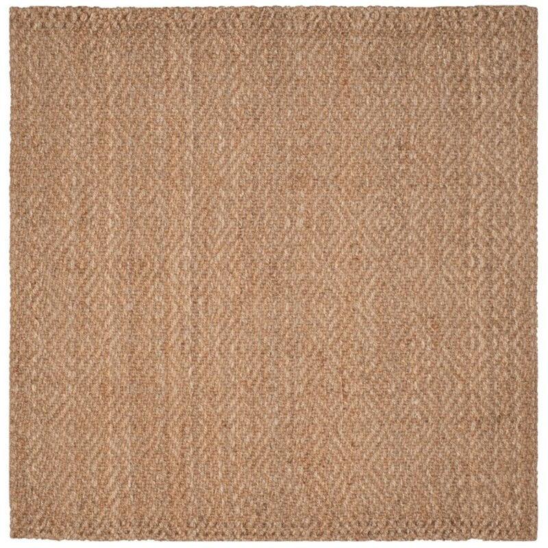 Natural 6' x 9' Handwoven Jute Area Rug with Non-slip Backing