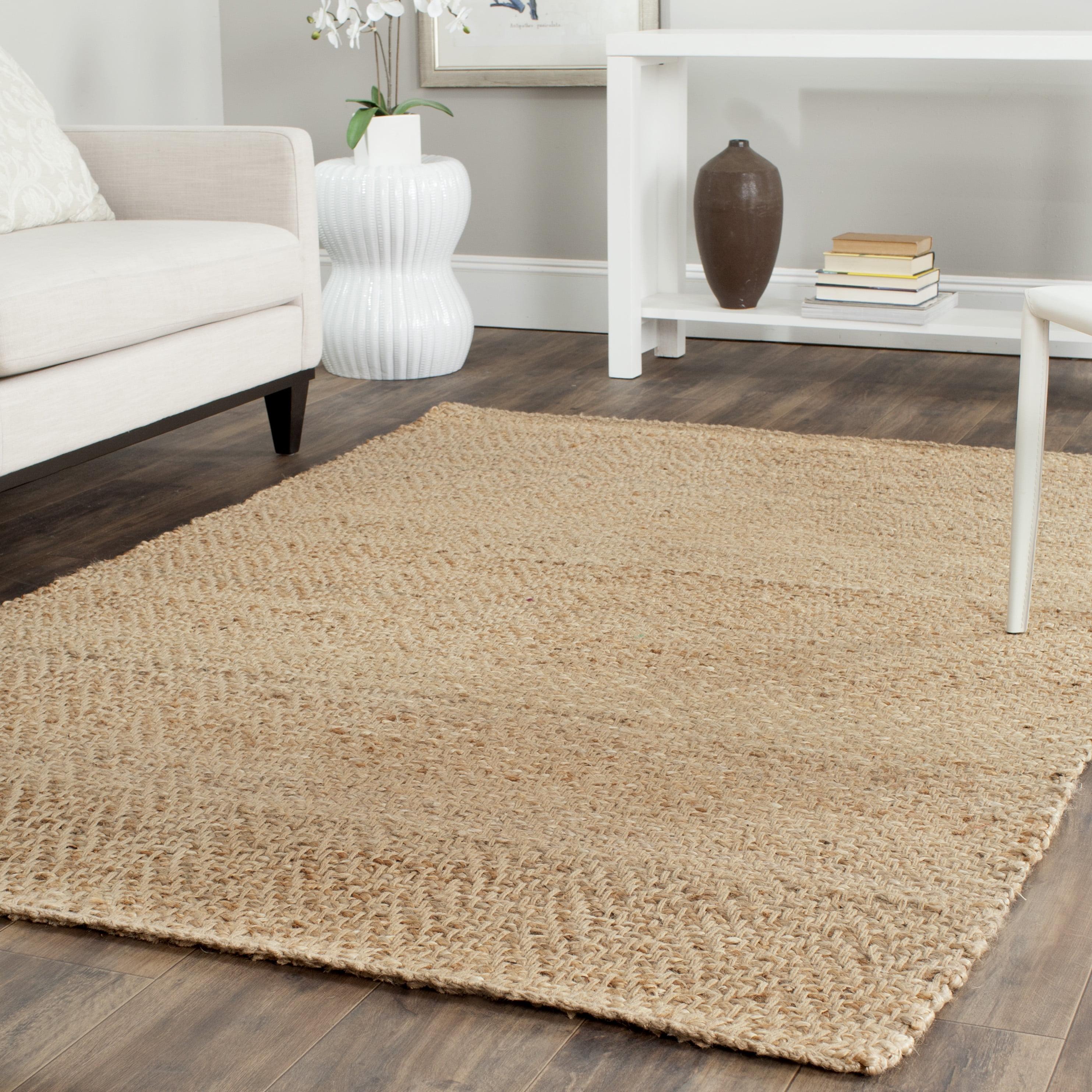 Natural Jute 5' x 5' Square Handwoven Area Rug