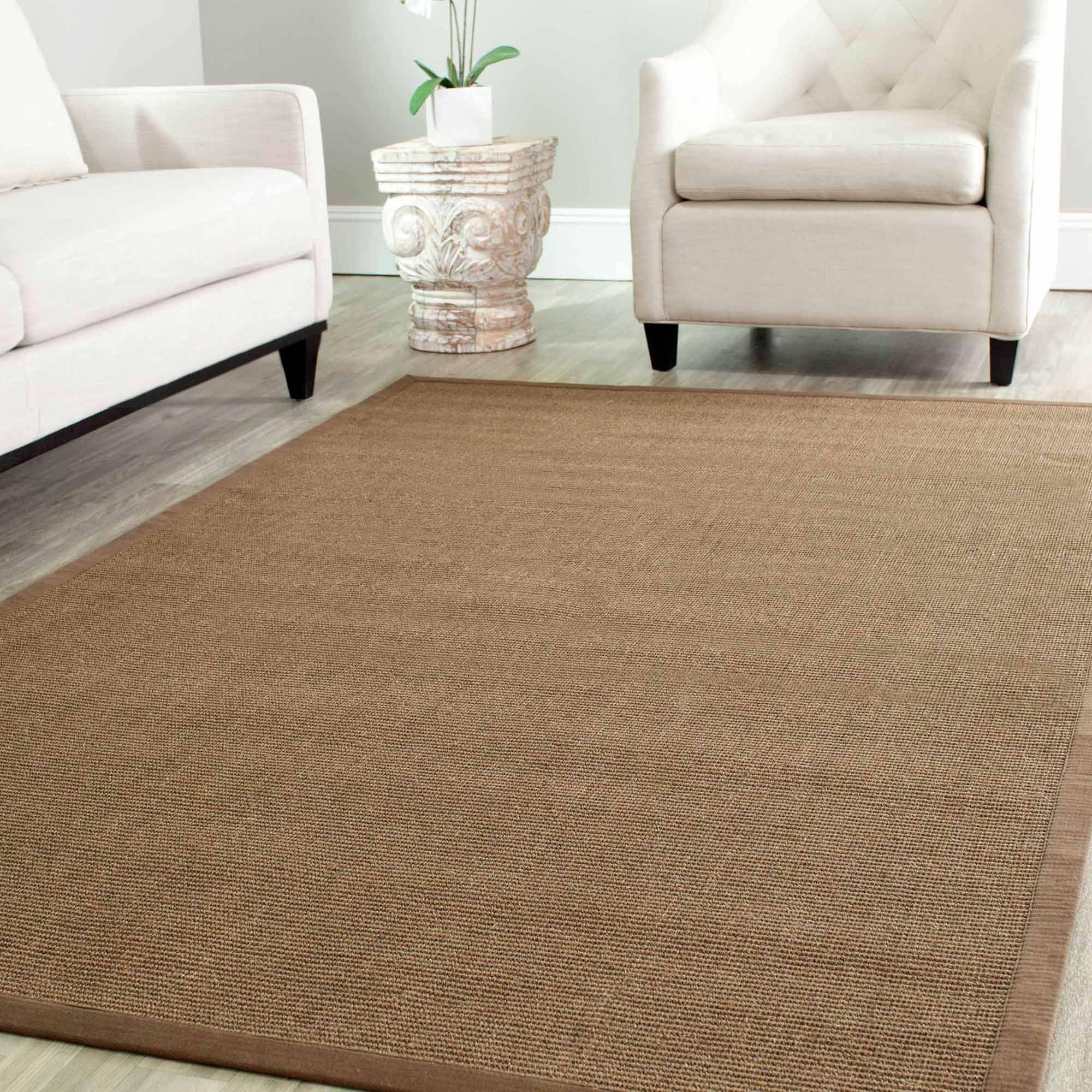 Handmade Cotton Tufted Area Rug 5' x 8' - Natural Brown