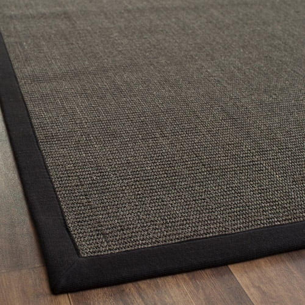 Charcoal and Black Hand-Knotted Wool Area Rug, 5' x 8'