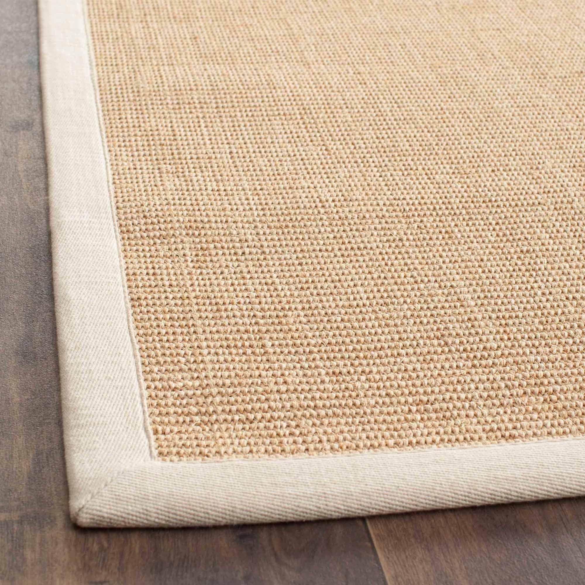 Handmade Maize/Wheat 8' Square Braided Wool-Cotton Rug