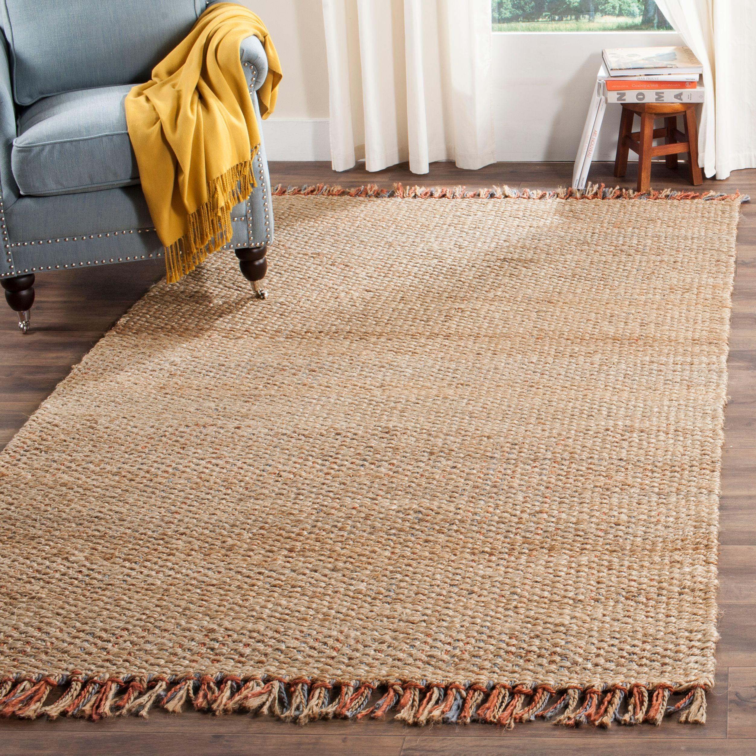 Handmade Natural Jute & Sisal 3'x5' Non-Slip Area Rug