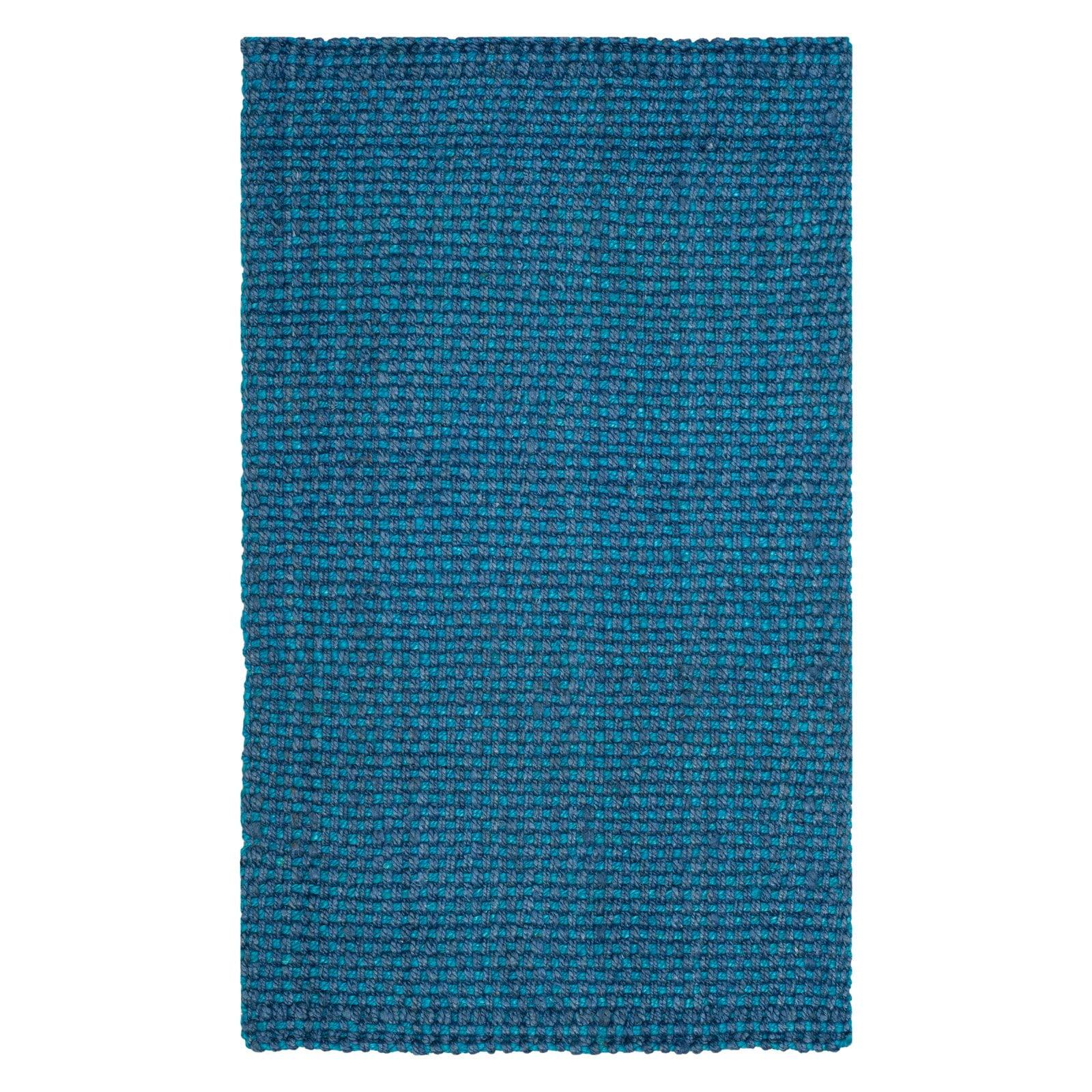 SAFAVIEH Natural Fiber Geraldine Geometric Jute Area Rug, Blue, 6' x 6' Square