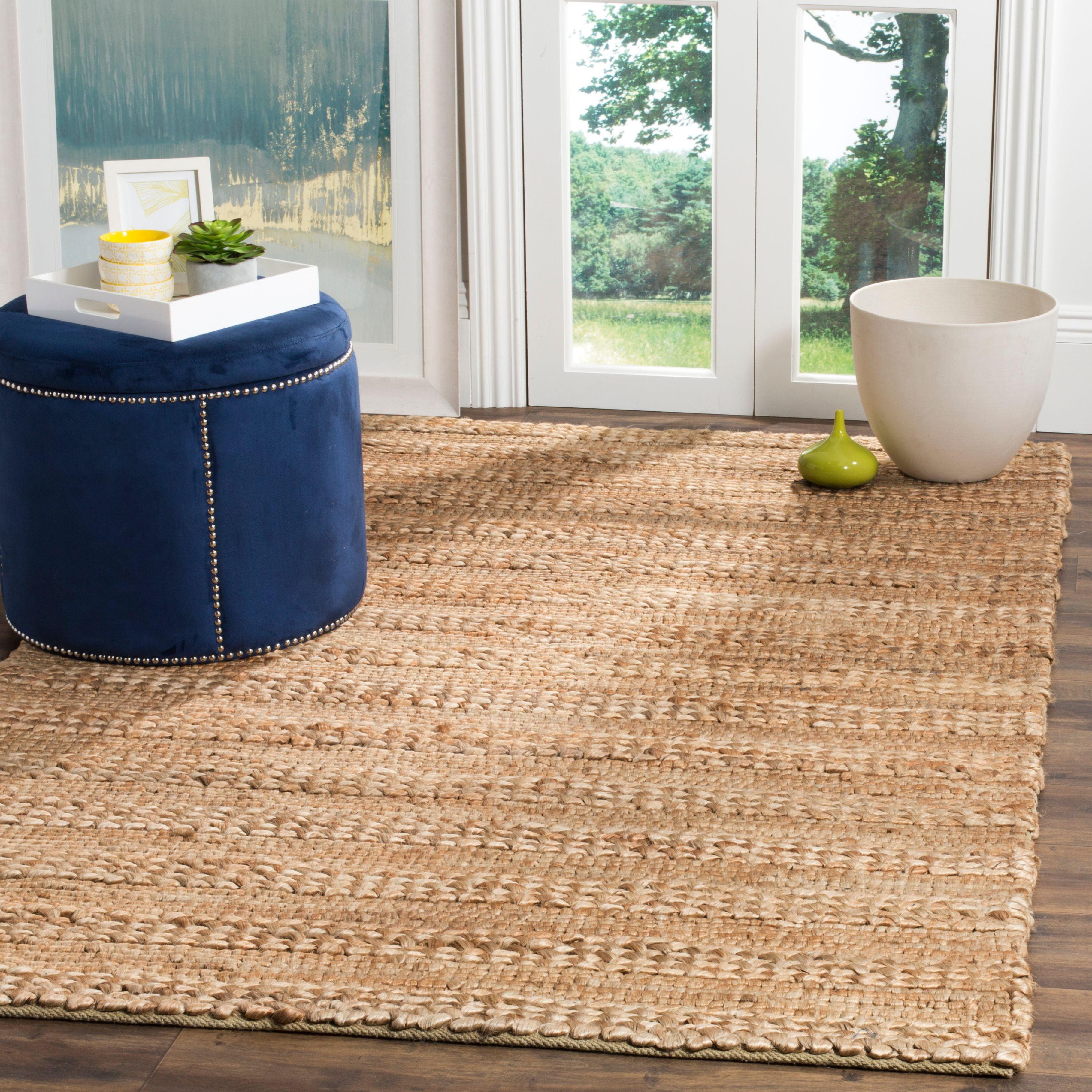 SAFAVIEH Natural Fiber Henrika Braided Area Rug, Natural, 4' x 4' Square