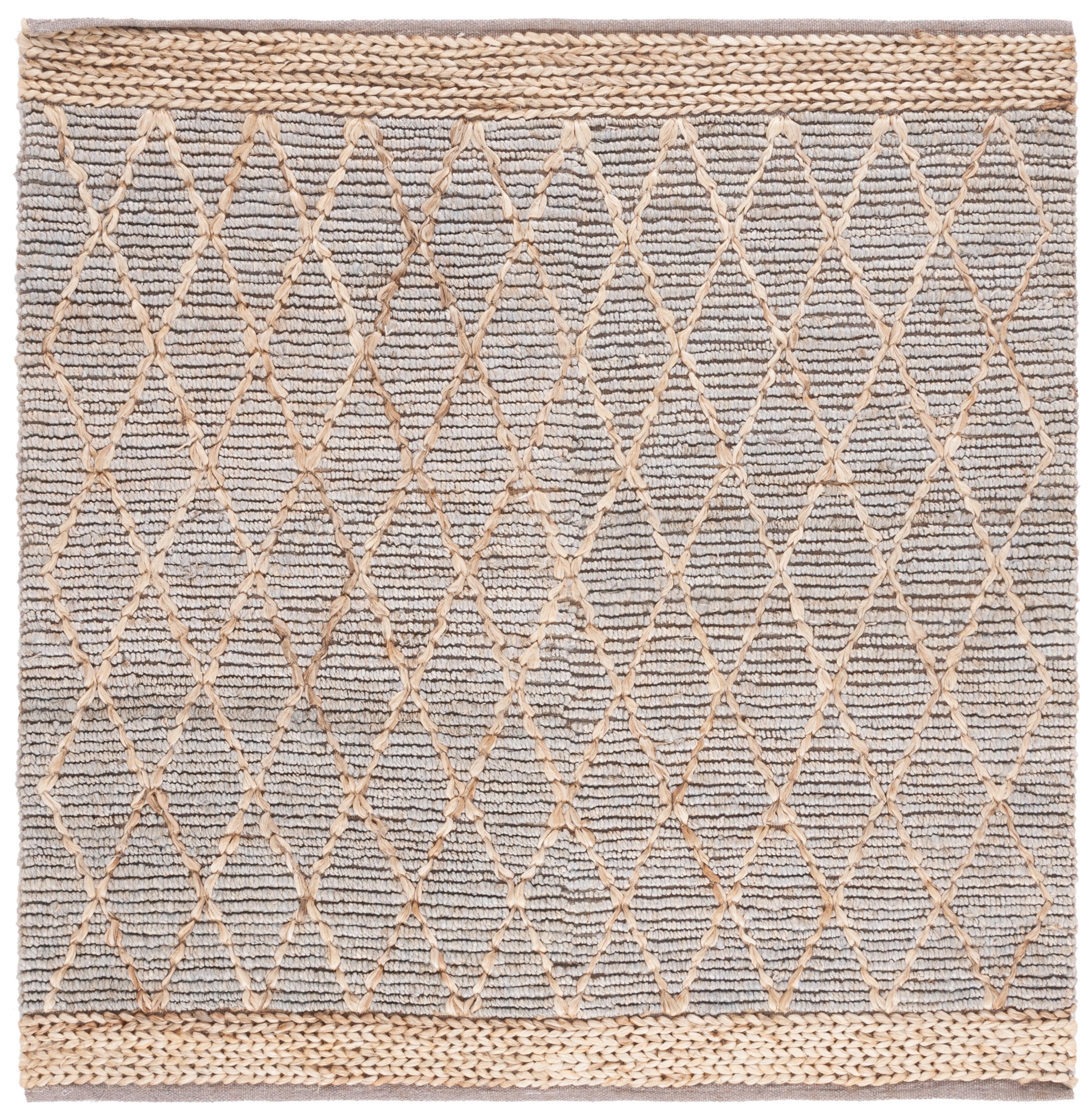 Natural Fiber NF951 Hand Loomed Indoor Area Rug - Light Blue - 6'x6' - Safavieh
