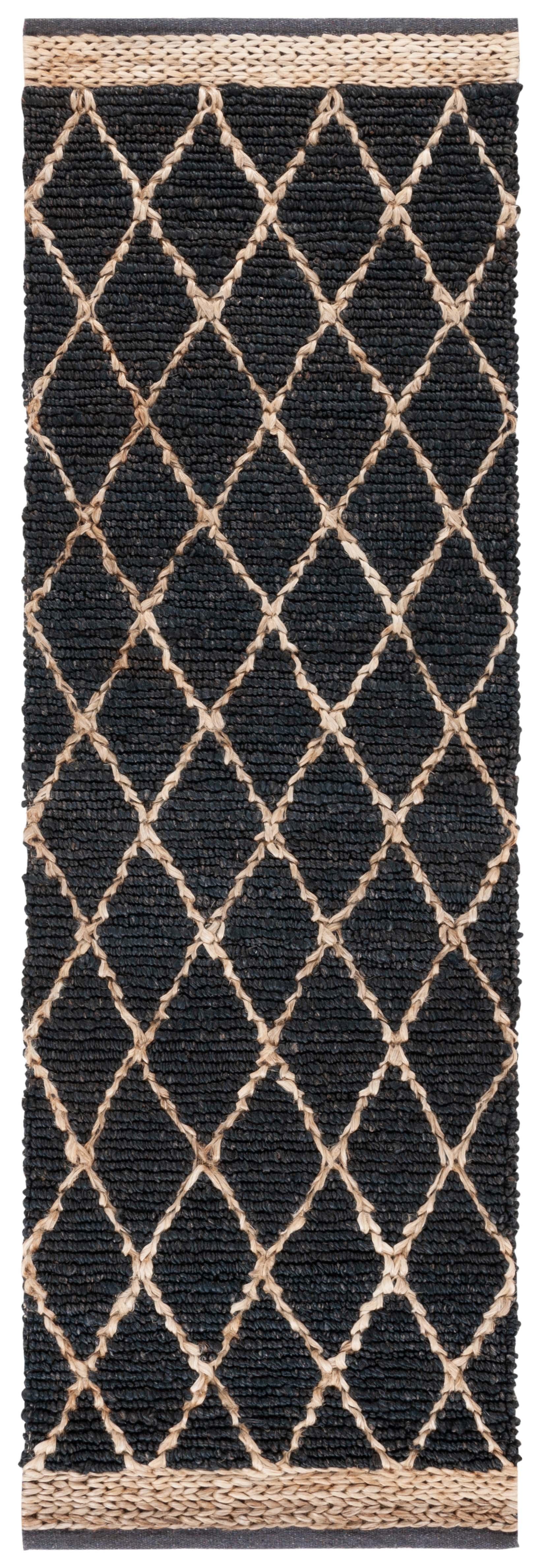Natural Fiber NF951 Hand Loomed Runner Rug - Charcoal - 2'6"x8' - Safavieh.