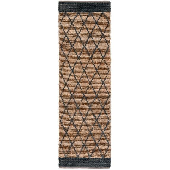 Natural Fiber NF951 Hand Loomed Runner Rug - Natural/Black - 2'6"x8' - Safavieh.