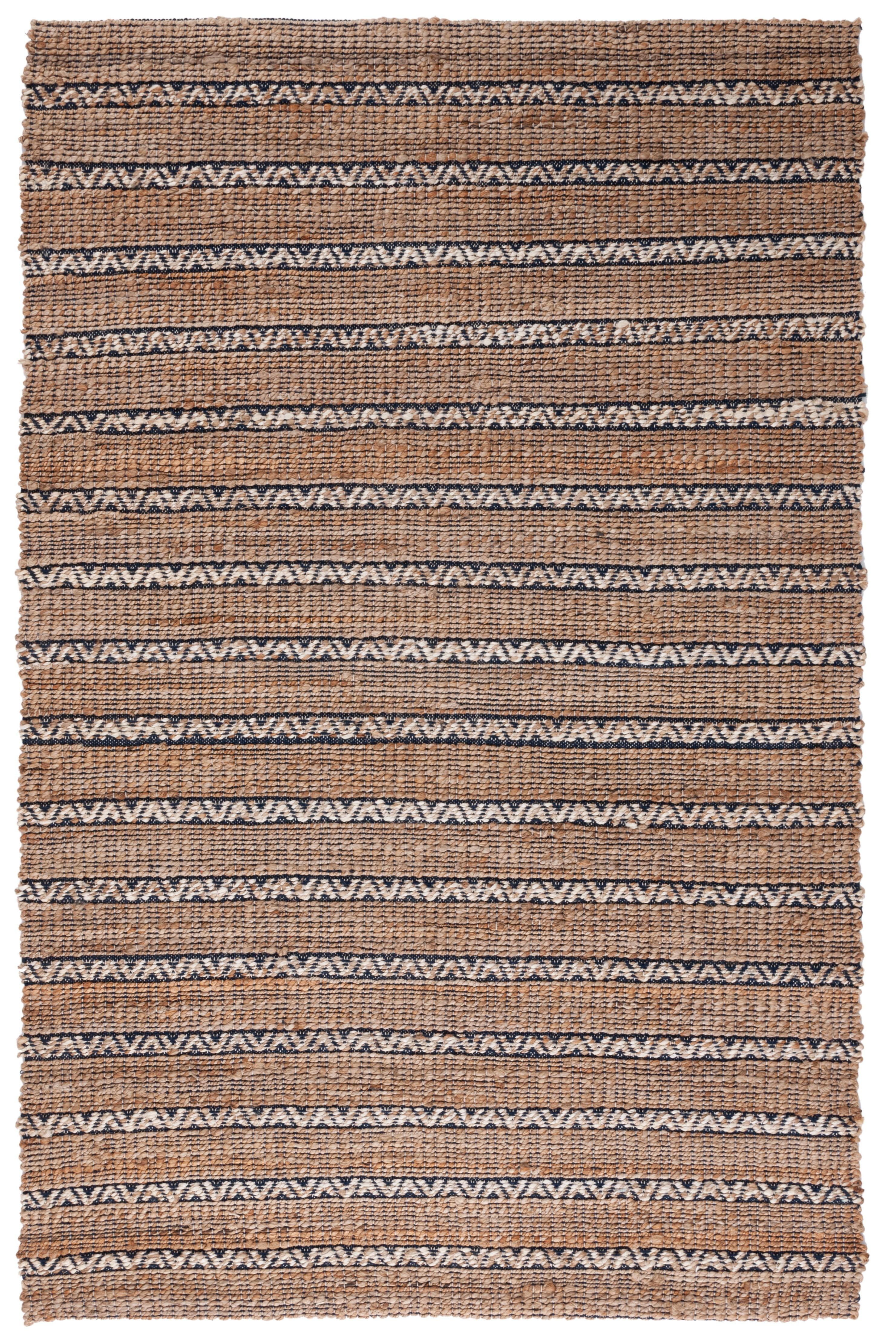 Natural Fiber NFB655 Flat Weave Indoor Area Rug - Navy/Natural - 8'x10' - Safavieh