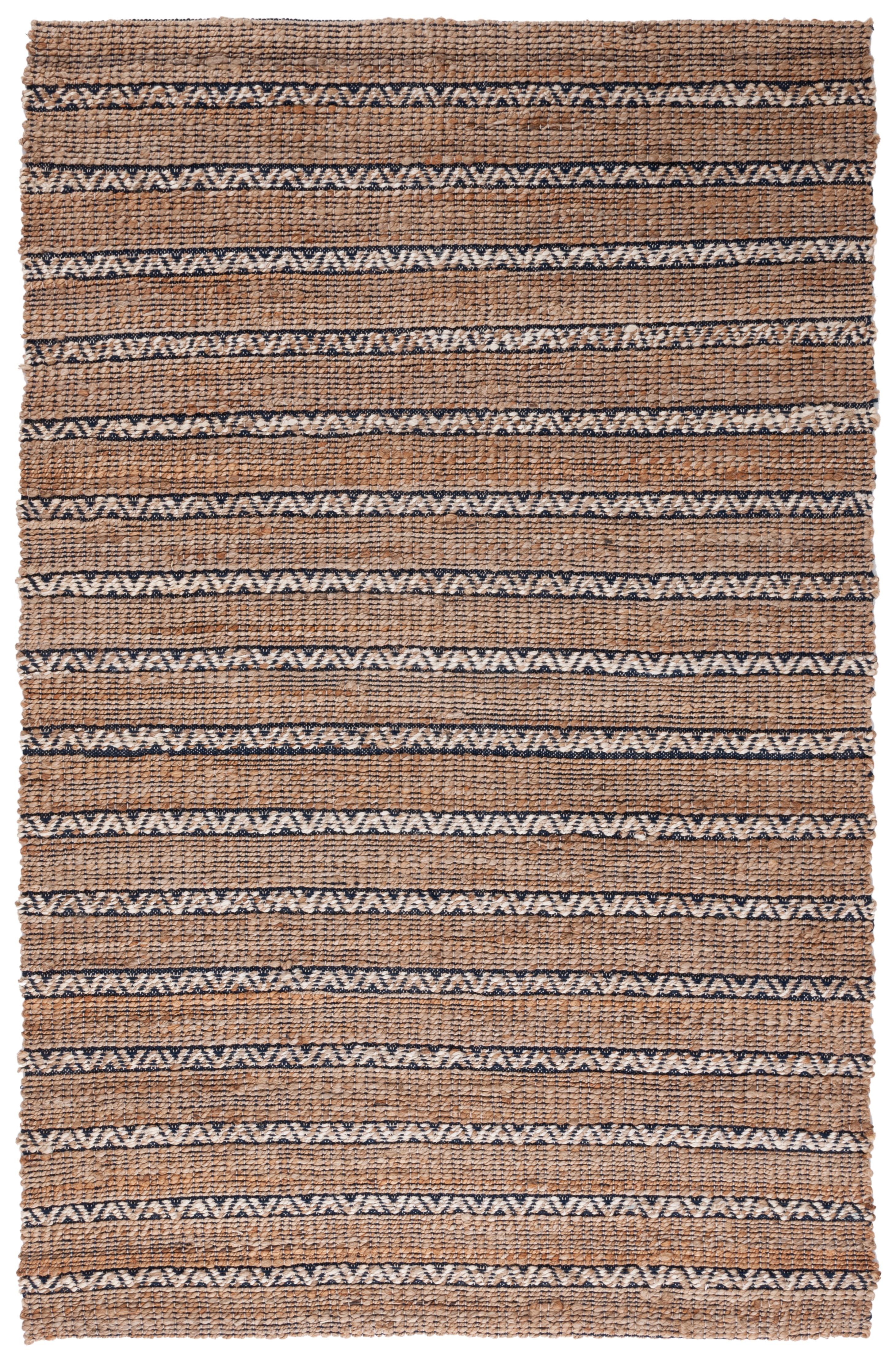 Natural Fiber NFB655 Power Loomed Area Rug - Navy/Natural - 8'x10' - Safavieh.