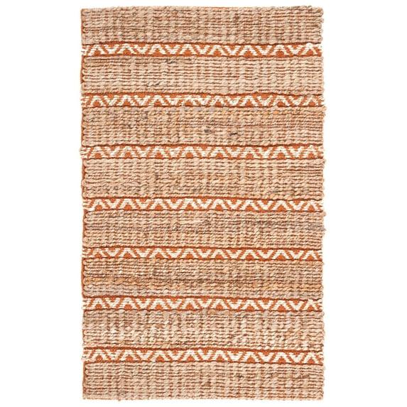 Natural Fiber NFB655 Flat Weave Indoor Area Rug - Rust/Natural - 4'x6' - Safavieh
