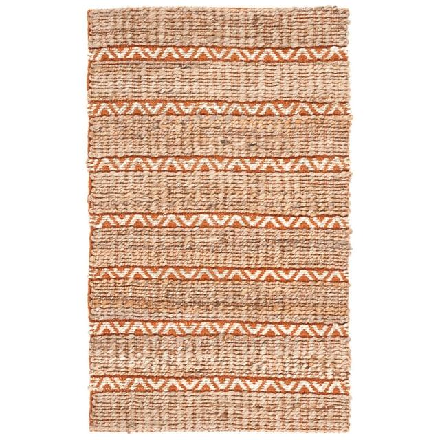 Natural Fiber NFB655 Flat Weave Indoor Area Rug - Rust/Natural - 4'x6' - Safavieh