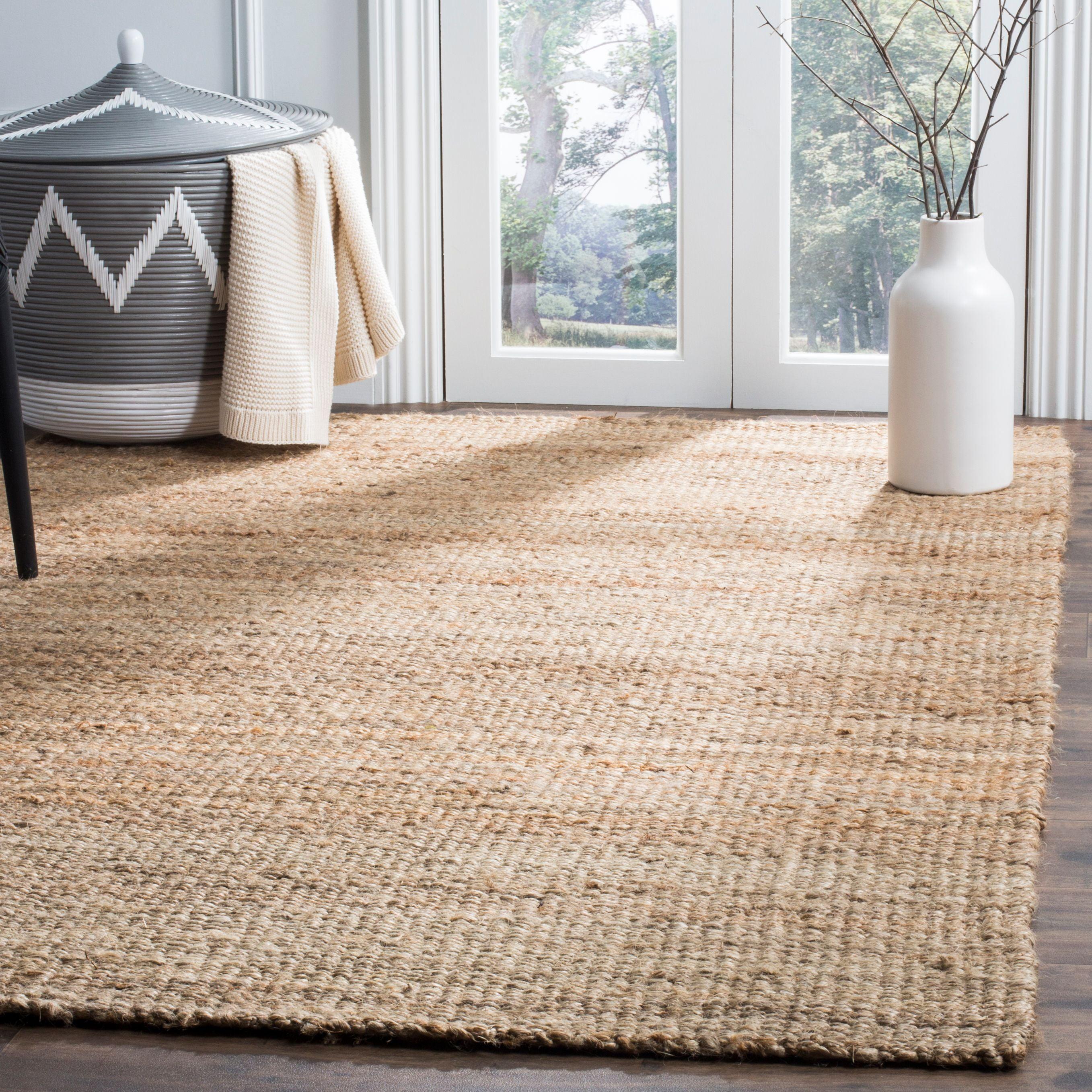 Handmade Tufted Jute Round Area Rug, Natural, 8' x 10'