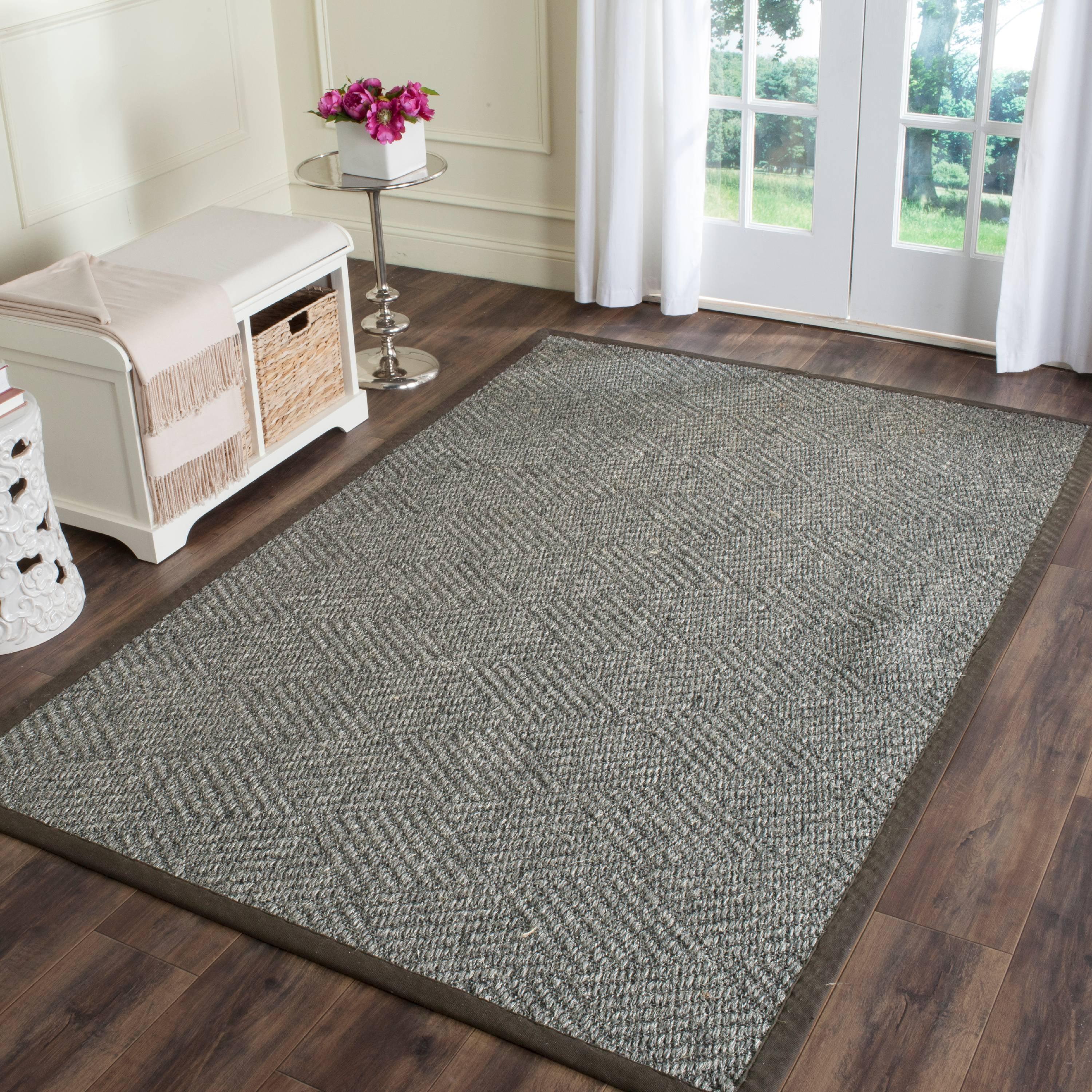 Gray and Dark Gray Flat Woven Sisal Area Rug 8'x10'