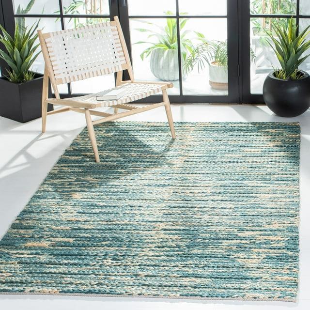Natural Fiber NF376 Hand Woven Area Rug - Dark Green/Natural - 5'x8' - Safavieh.