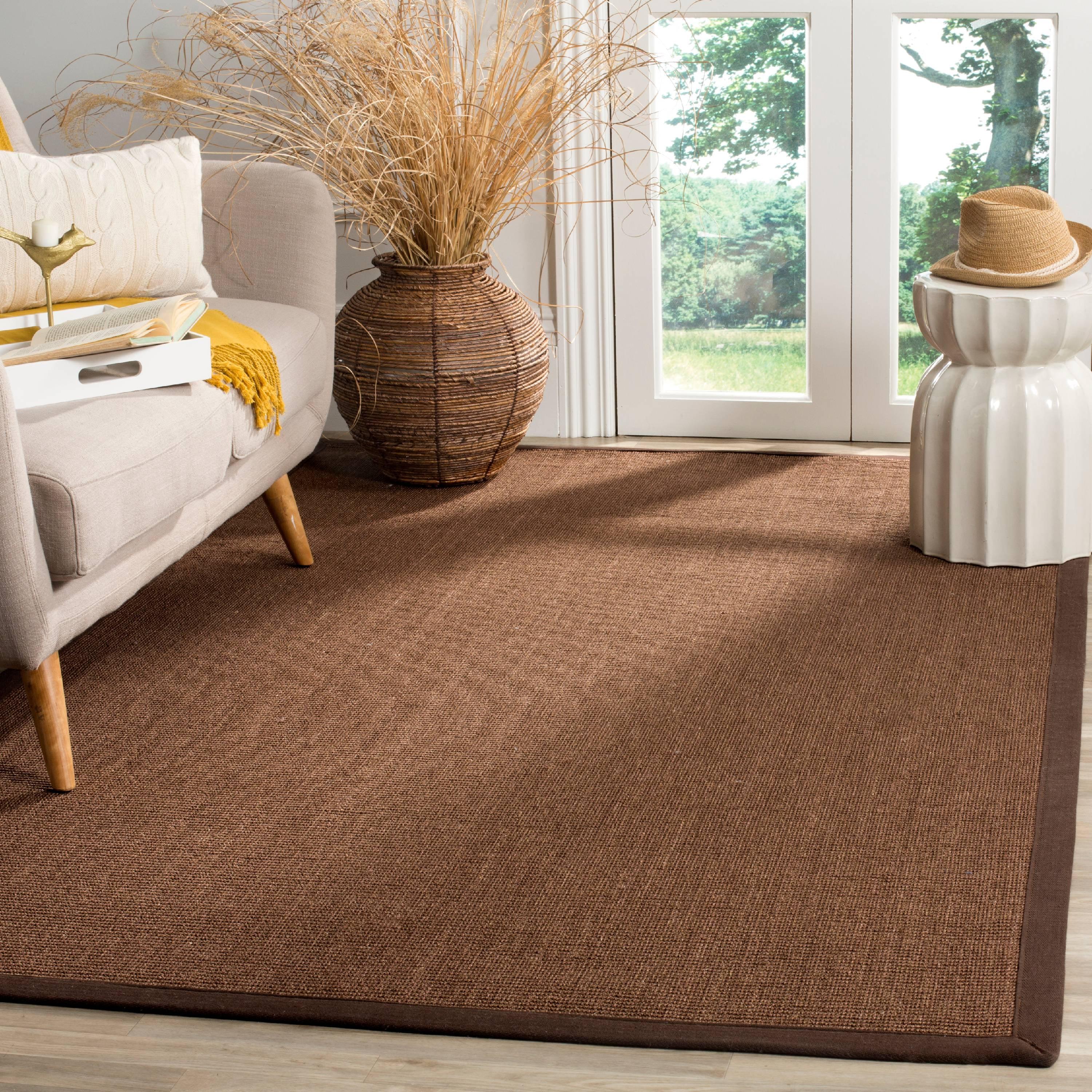 Brown Sisal and Jute Rectangular Area Rug 3' x 5'