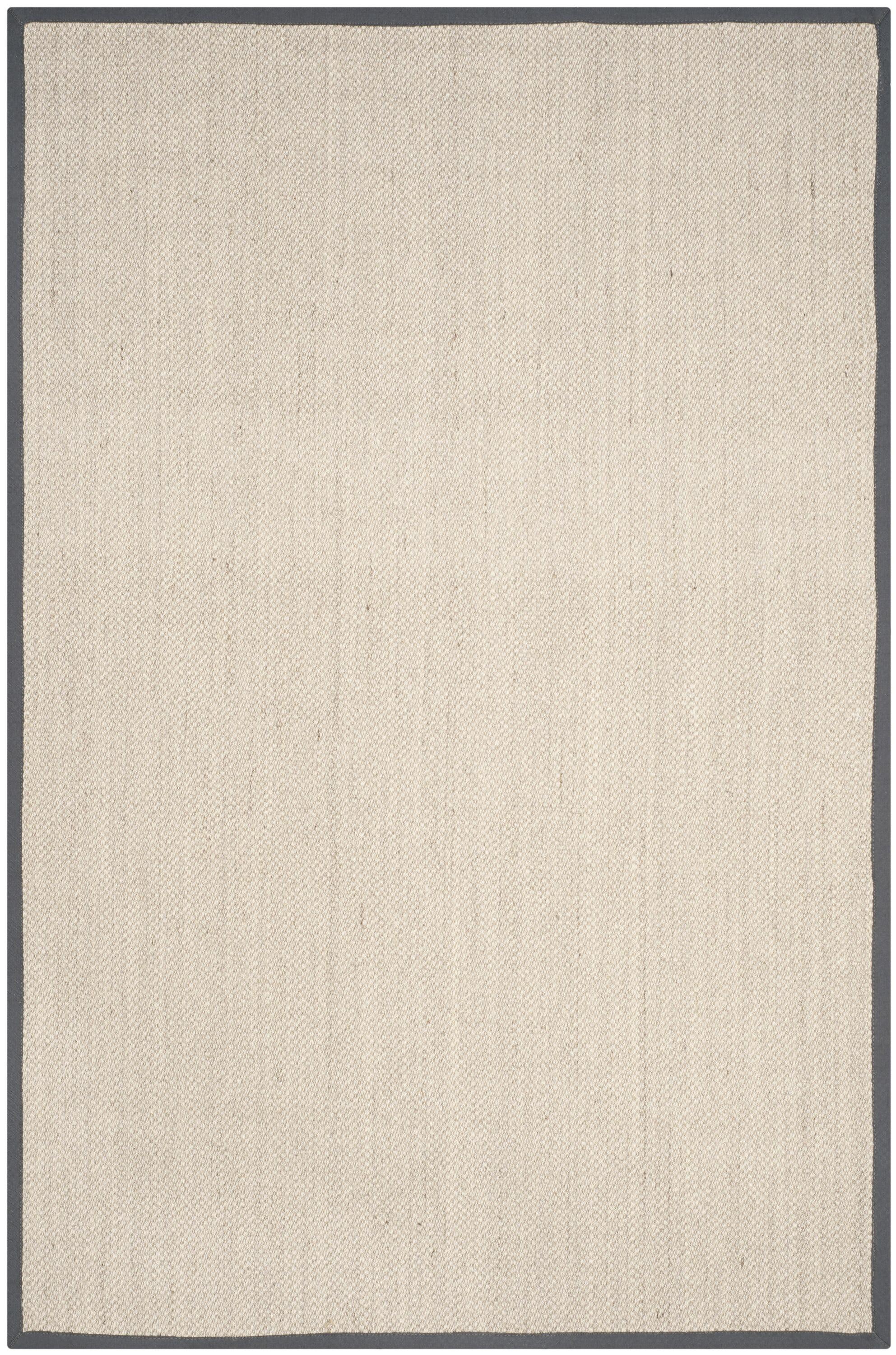Debroh Natural Fiber Sisal With Latex Solid Color Rug