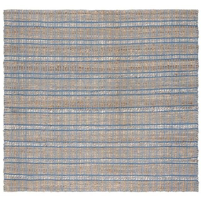 Cape Cod CAP352 Hand Woven Area Rug - Natural/Blue - 6'x6' - Safavieh.