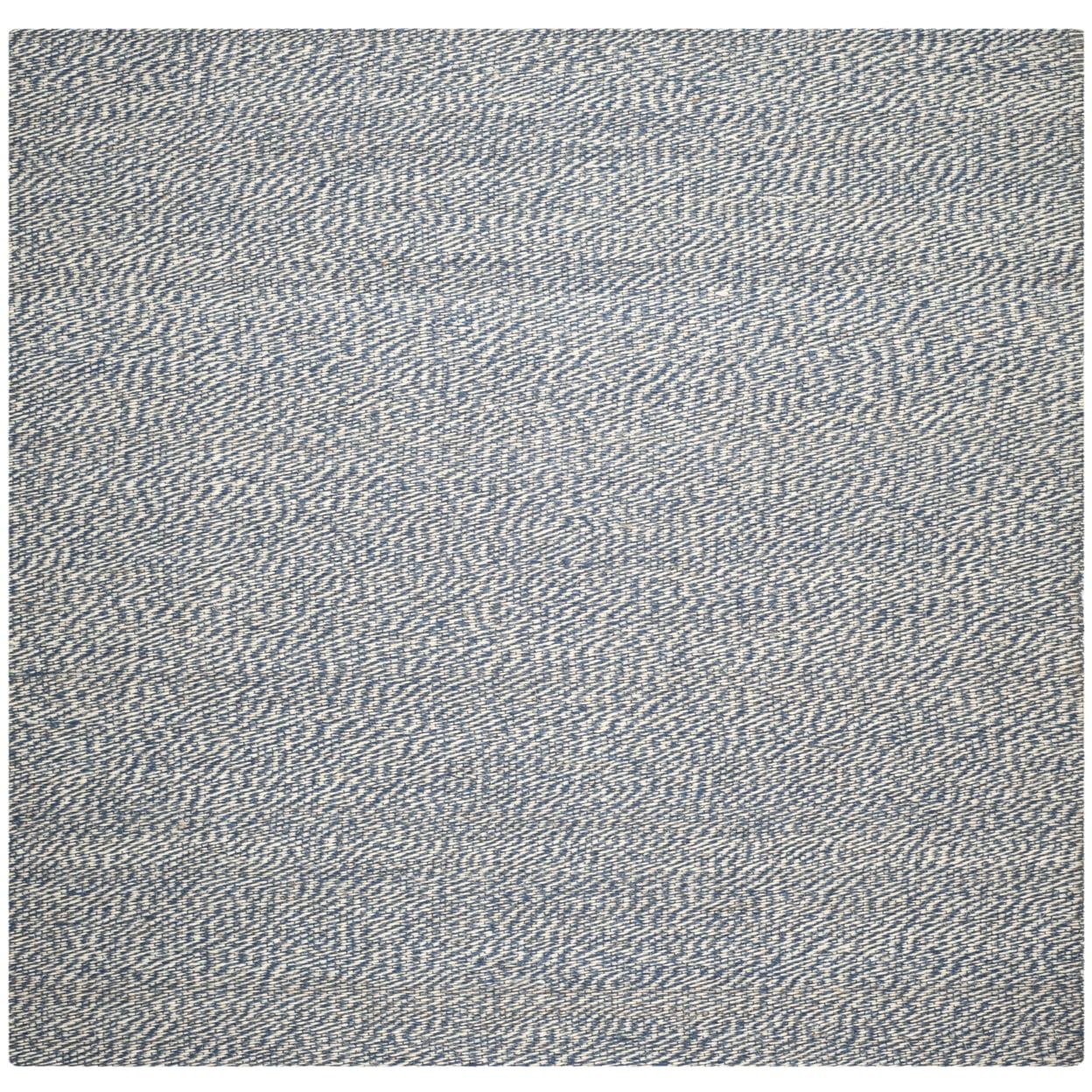 Blue Ivory Tufted Handmade Square Area Rug