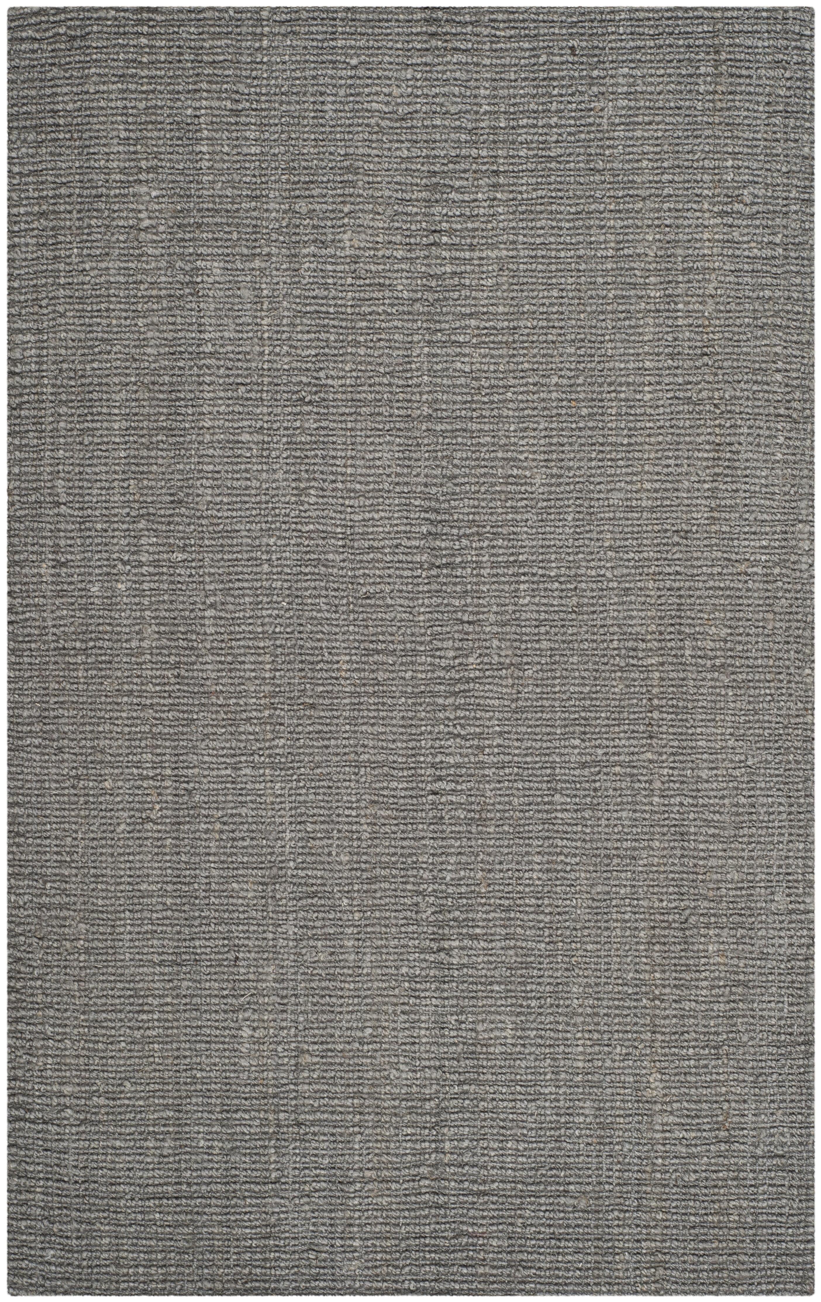 Handmade Light Gray Wool Rectangular Area Rug