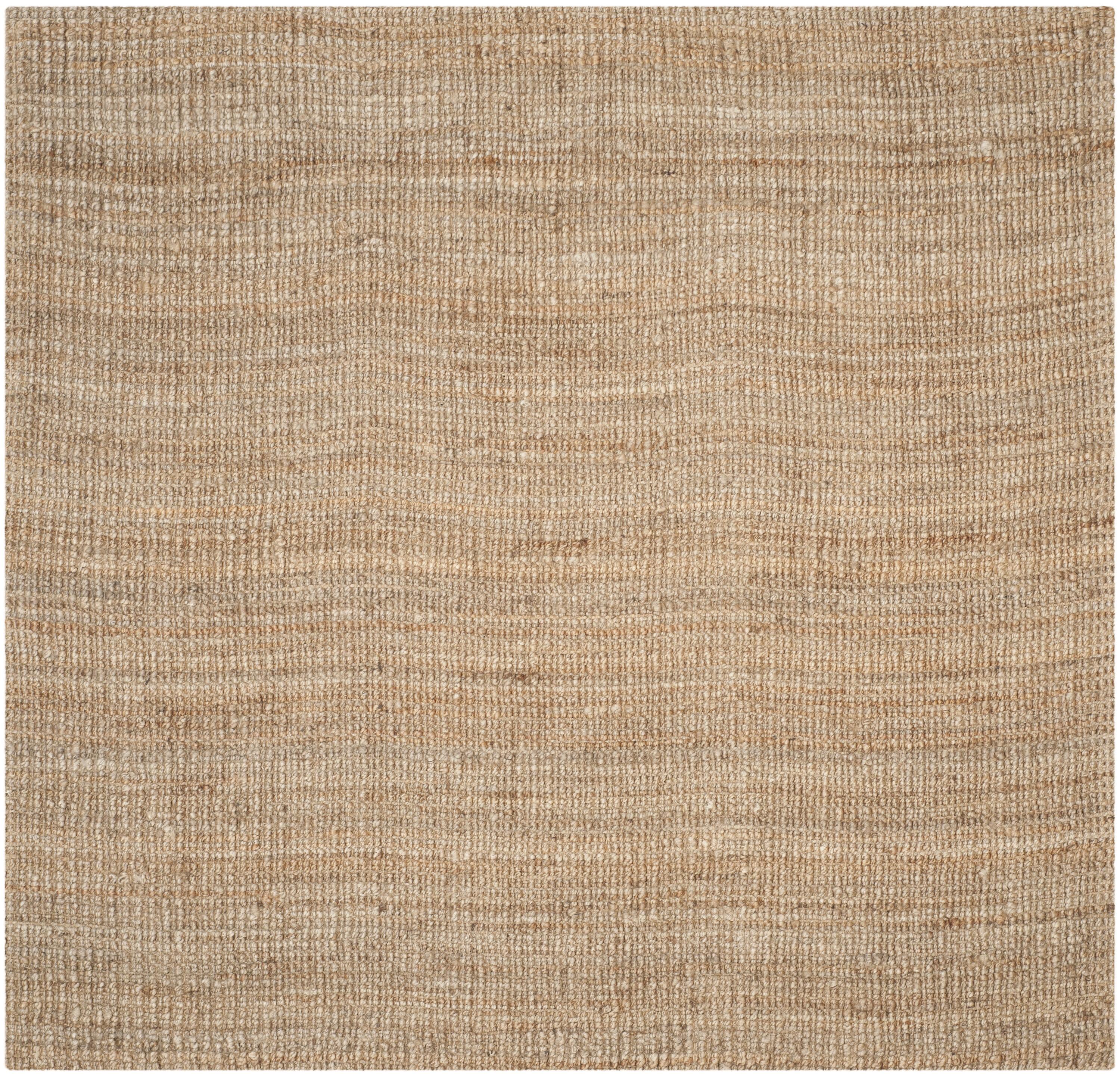 Natural Square Handwoven Wool and Cotton Area Rug